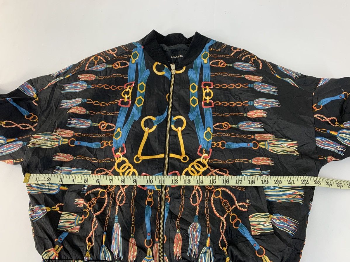 Zara Zara Baroque Chain Horsebit Print Satin Bomber Unisex Jacket Size L / US 10 / IT 46 - 10 Thumbnail
