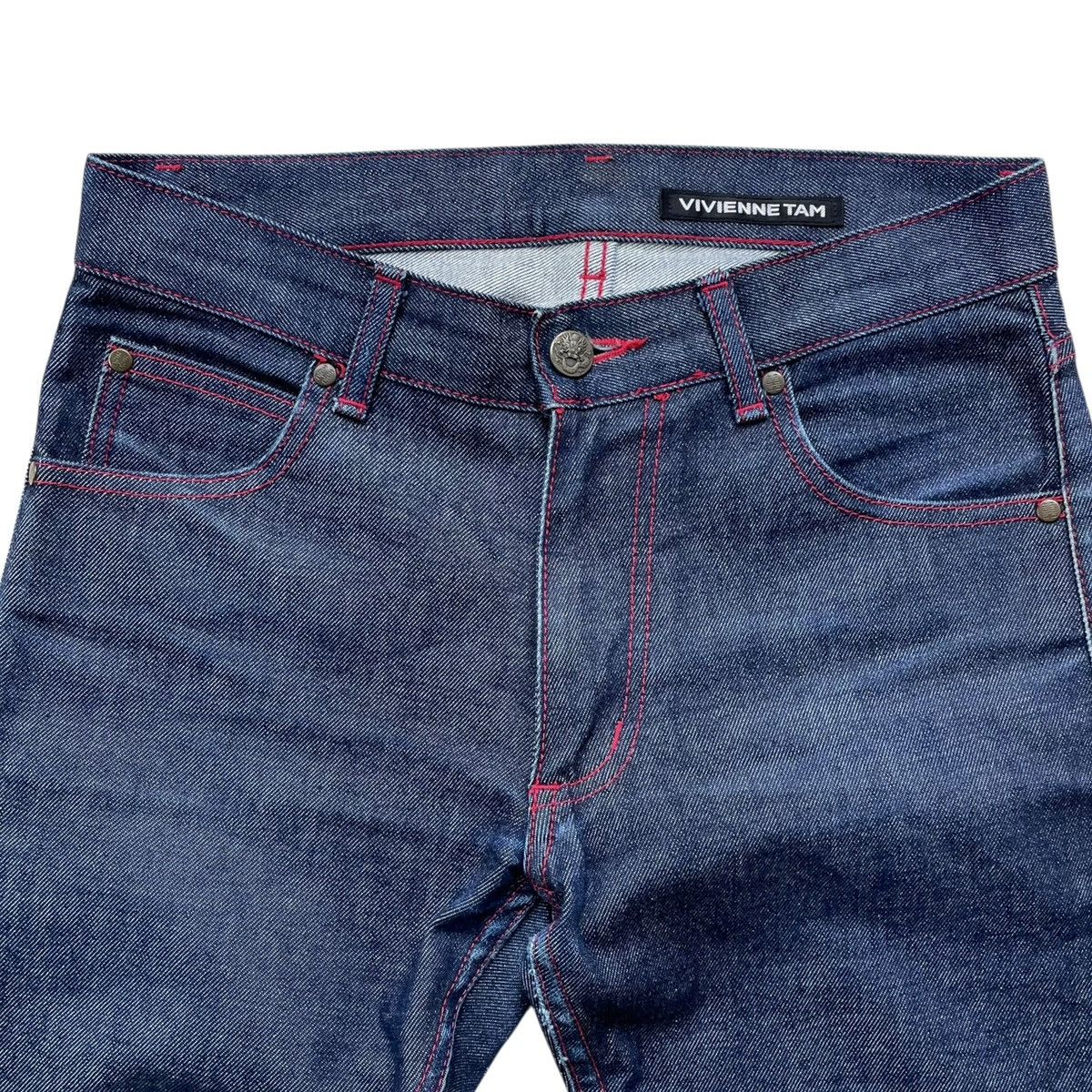 Vivienne Tam Vivienne Tam New York Designer Raw Indigo Denim Jeans Size 29" - 3 Thumbnail