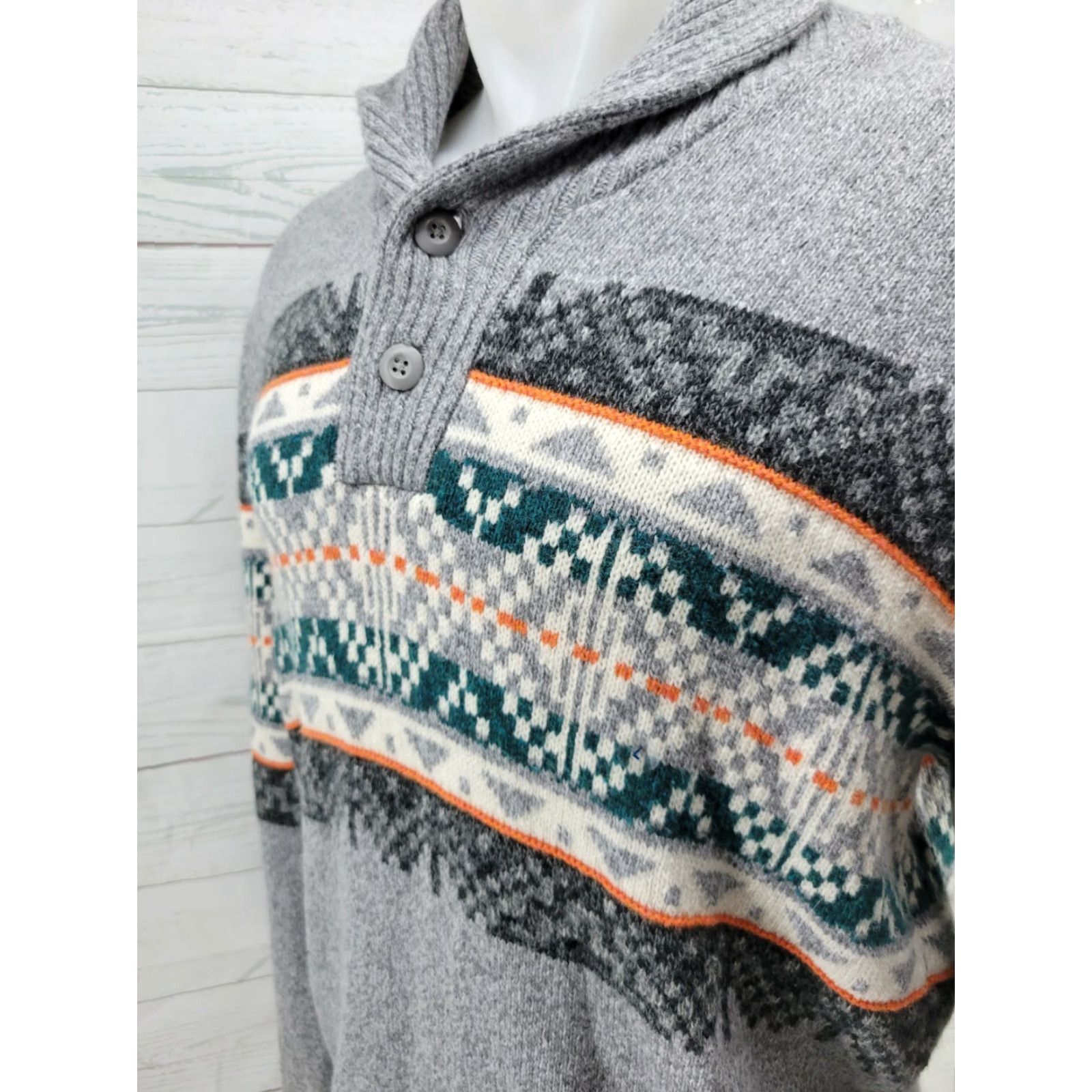 American Eagle Outfitters American Eagle Outfitters Pullover Sweater Mens Size LRG NWT 1/4 Button Gray Cotton Blend Collared 1/4 Zip MENS Size US L / EU 52-54 / 3 - 3 Thumbnail