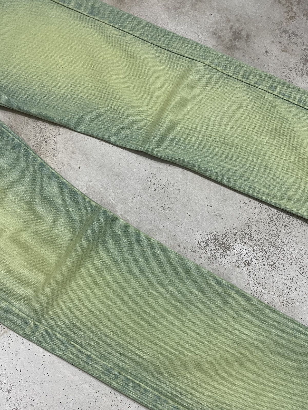 Designer × Marithe + Francois Girbaud Girbaud Green Rust Crazy Wash Flare Denim Size US 28 / EU 44 - 4 Thumbnail