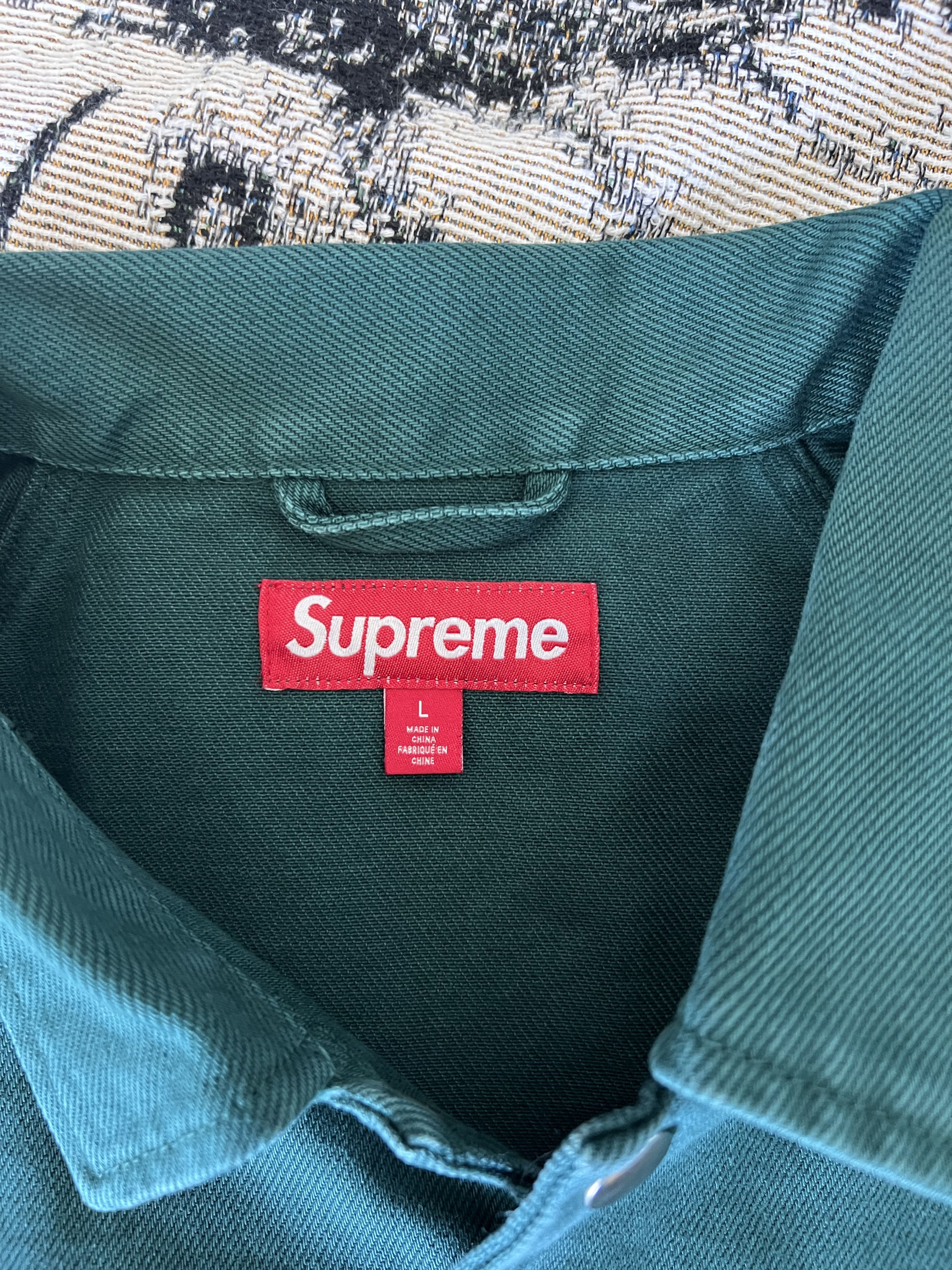 Supreme Supreme Arc Logo Coaches Jacket in Green Denim Size US L / EU 52-54 / 3 - 7 Thumbnail