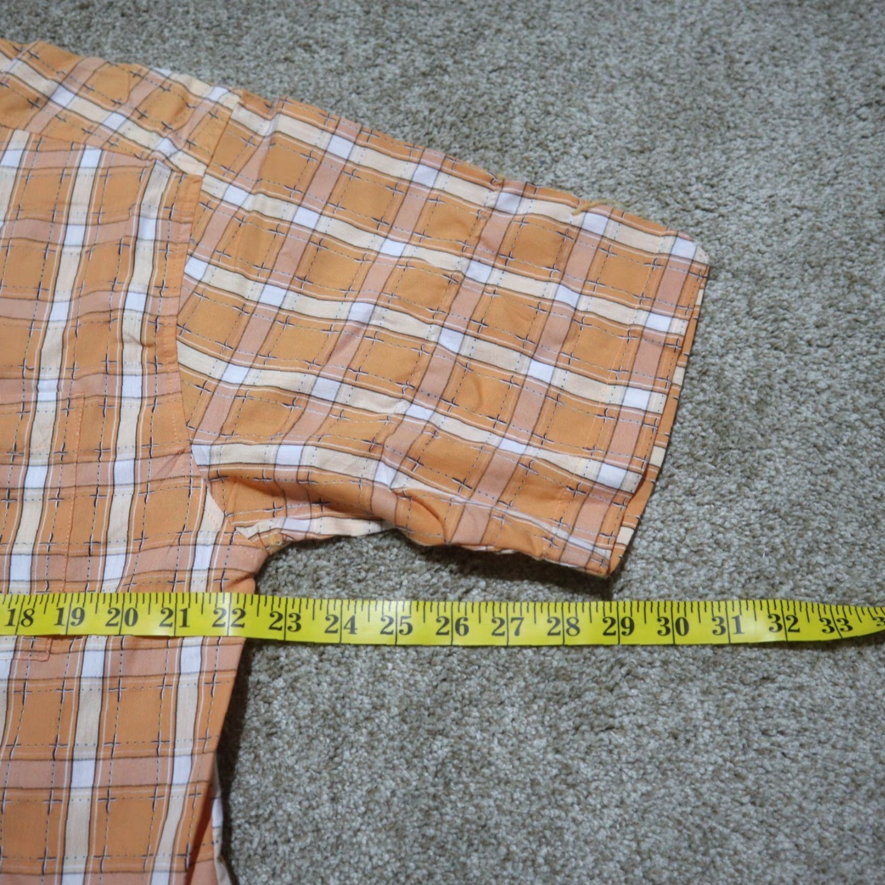 Vintage No Boundaries Shirt Adult M Orange Plaid Short Sleeve Button-Up 100% Cotton Casual Mens Size US M / EU 48-50 / 2 - 5 Thumbnail