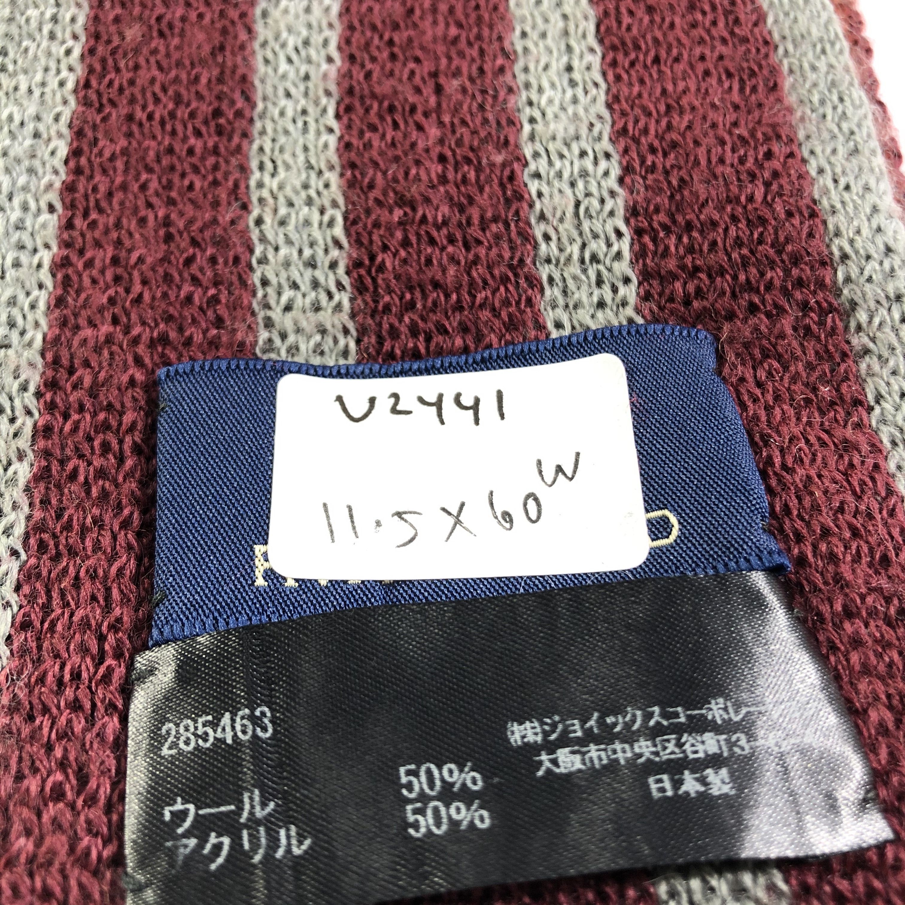 R.Newbold R.Newbold Stripe Wool Scarf Muffler Neckwear V2441 Size ONE SIZE - 7 Thumbnail