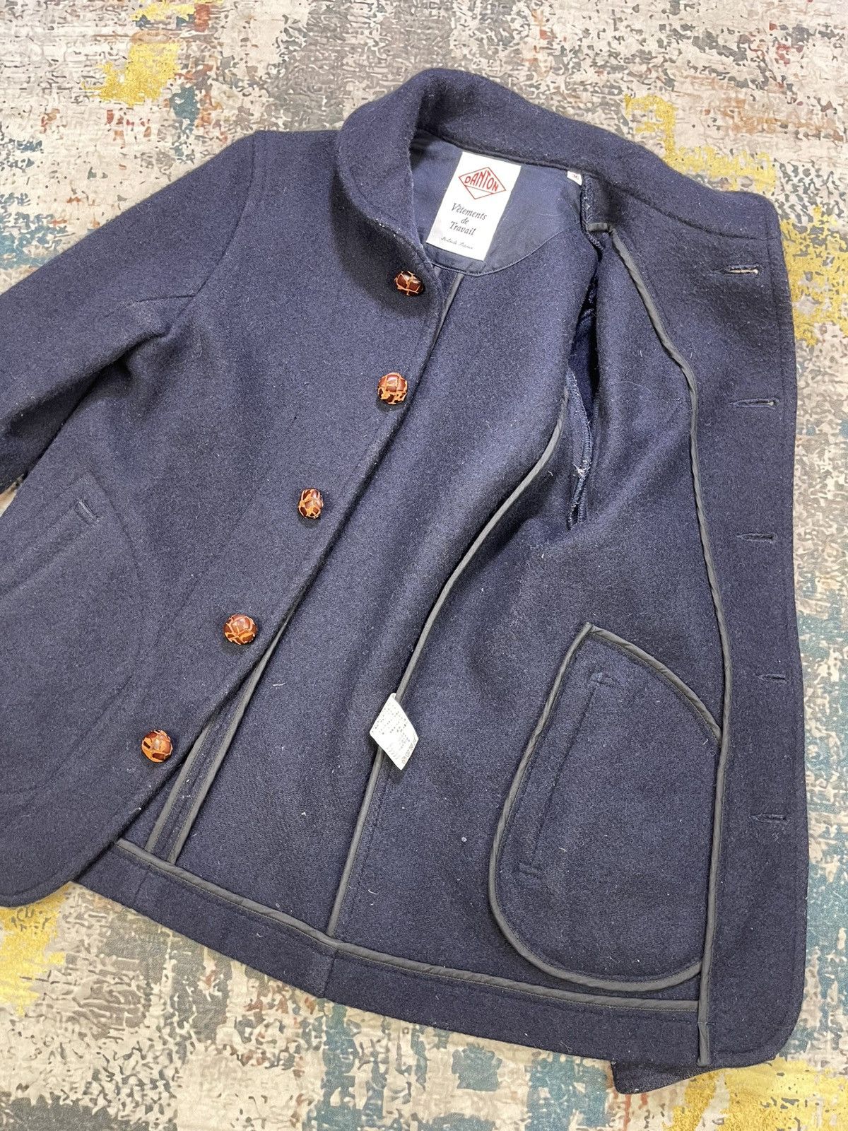 Danton Danton Shawl Collar Navy Wool Jacket Size US XS / EU 42 / 0 - 7 Thumbnail
