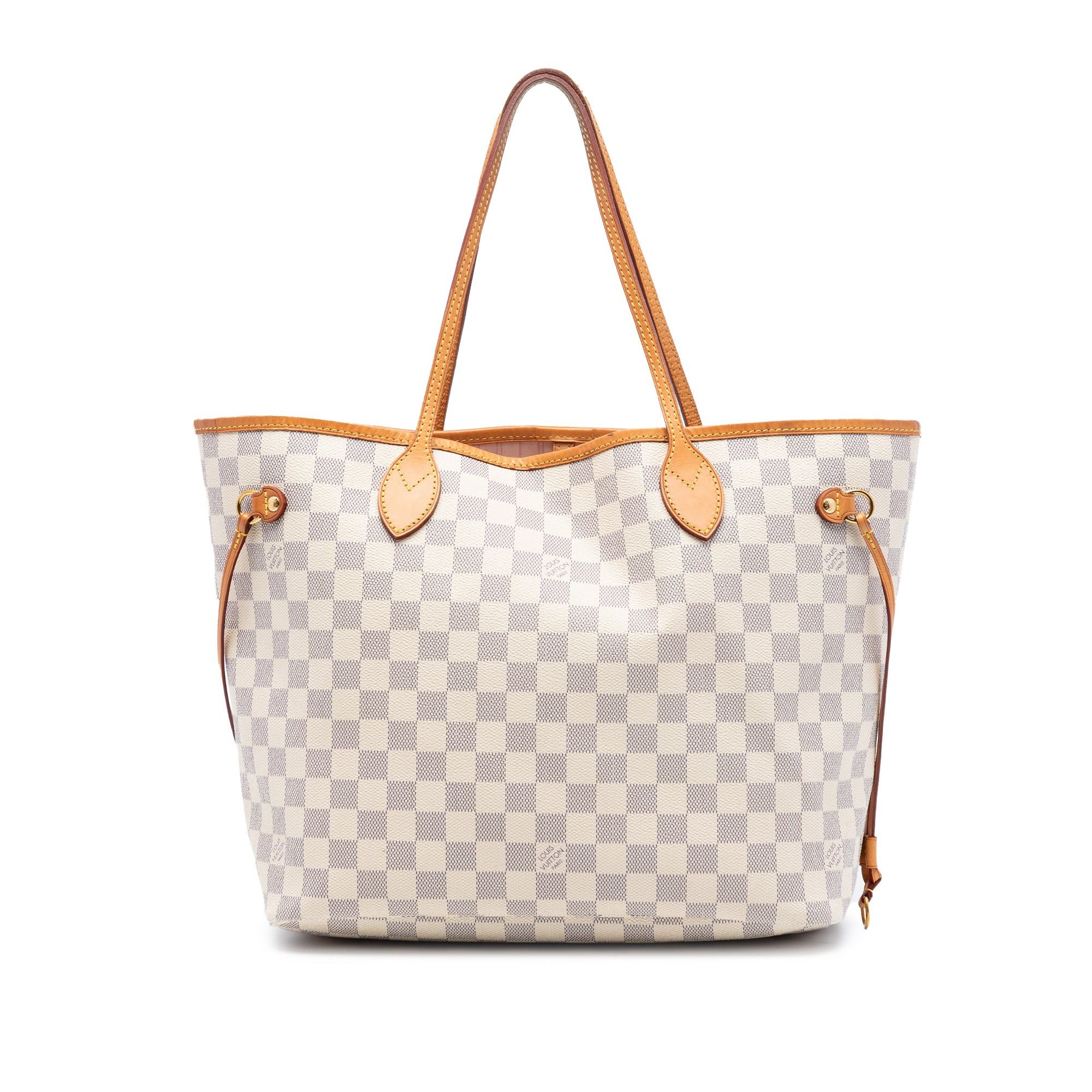 Louis Vuitton Damier Azur Neverfull Mm in White, Women's