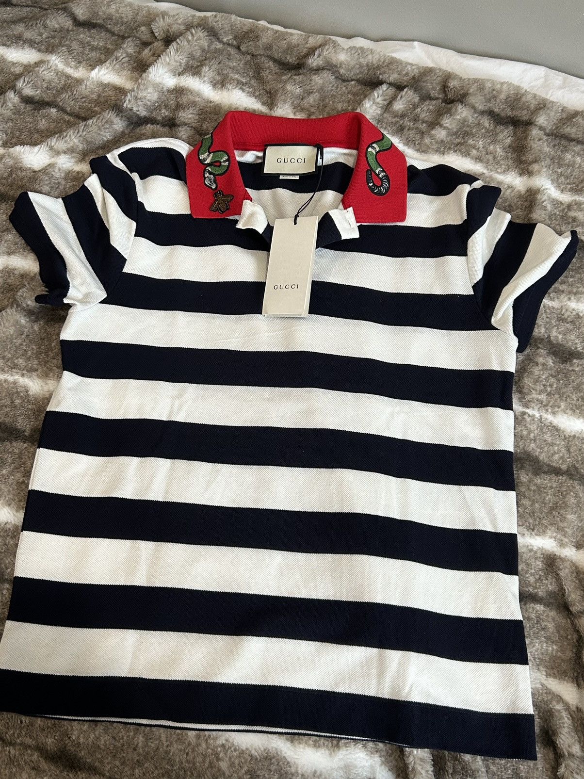 Gucci Gucci Kingsnake Striped Polo T Shirt Grailed