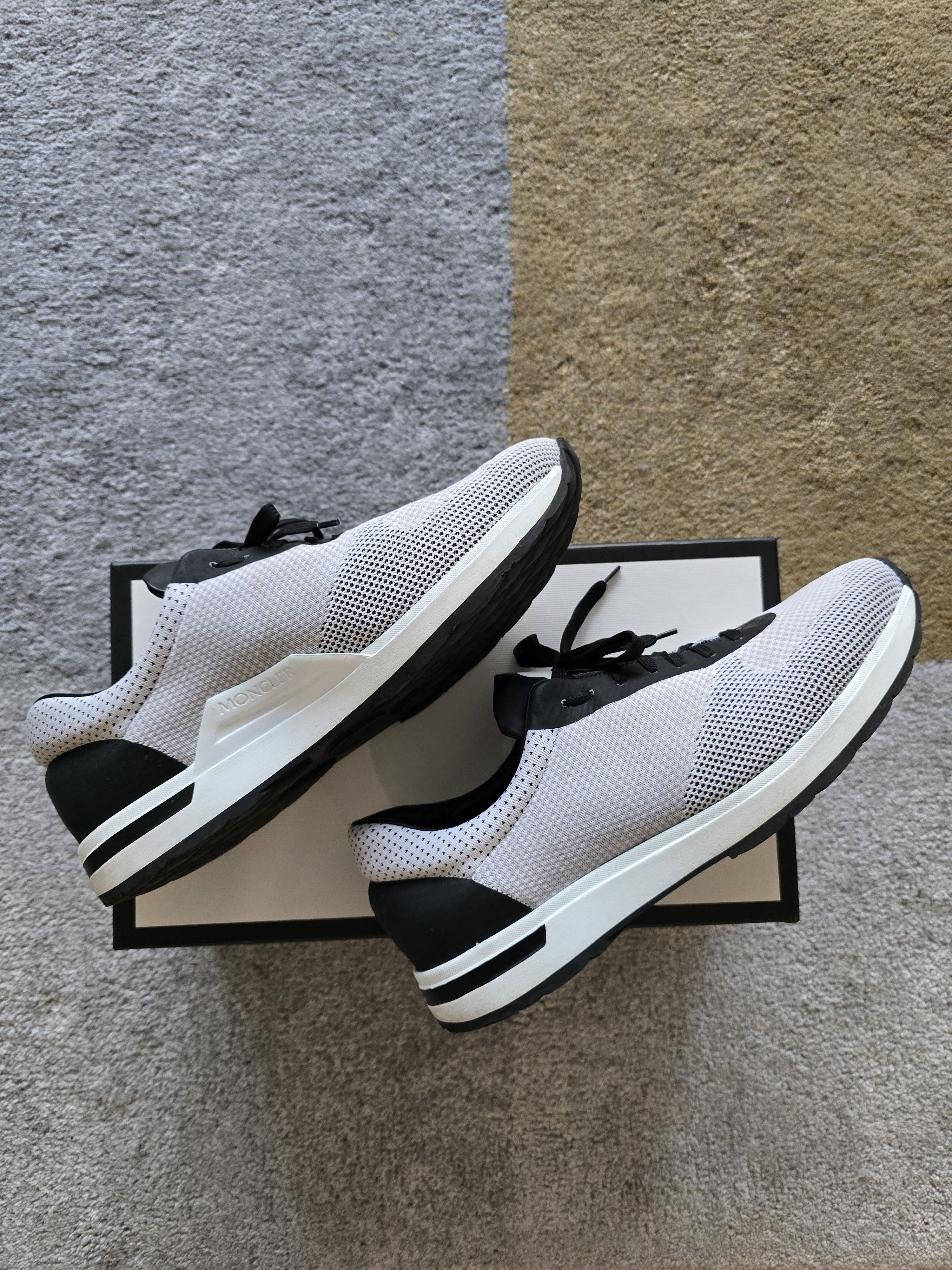 Moncler Moncler White Sneakers w Tricot 3 color Logo Size US 11 / EU 44 - 5 Thumbnail