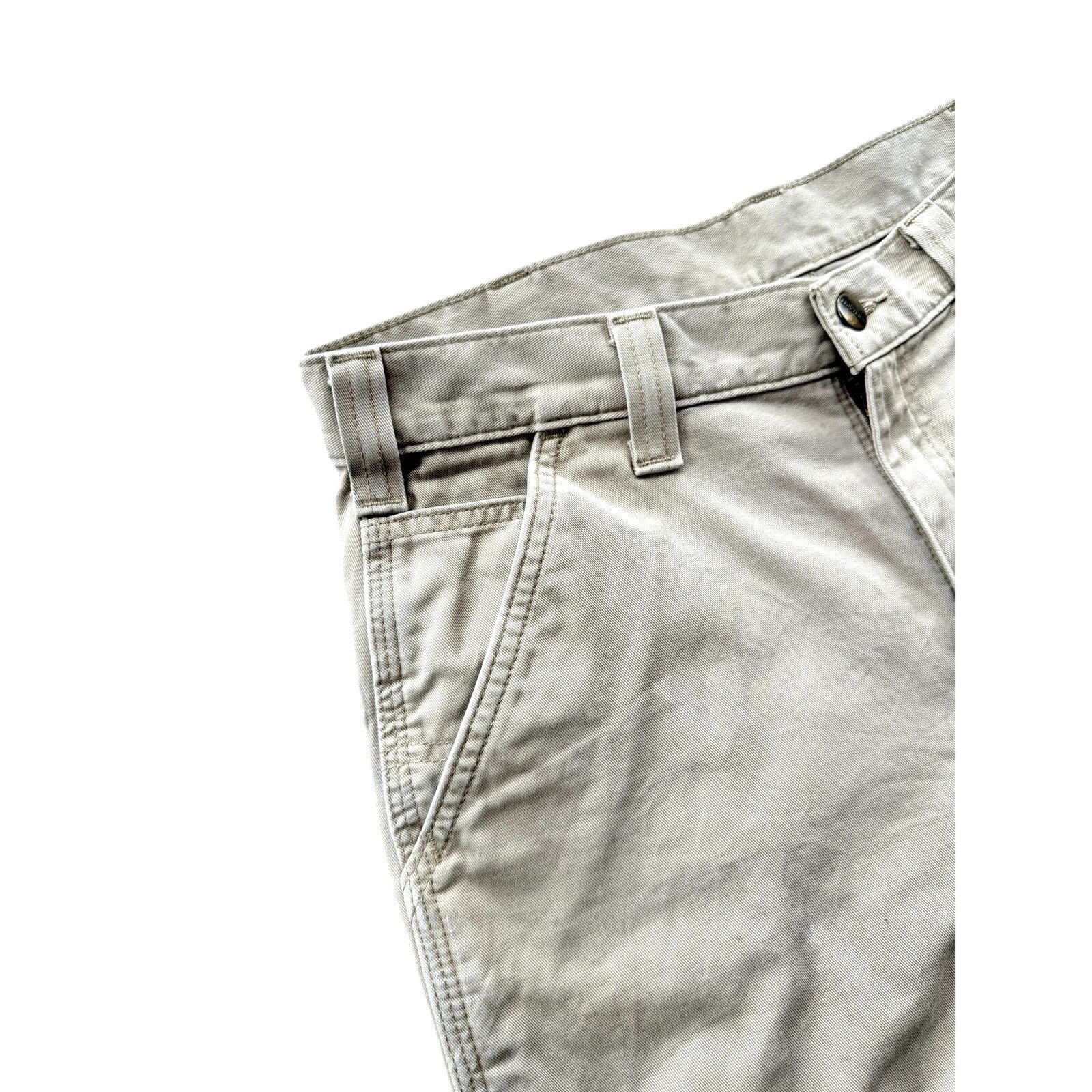 Carhartt × Vintage 2000's Carhartt Tan Cotton Canvas Workwear Shorts Size US 32 / EU 48 - 4 Thumbnail
