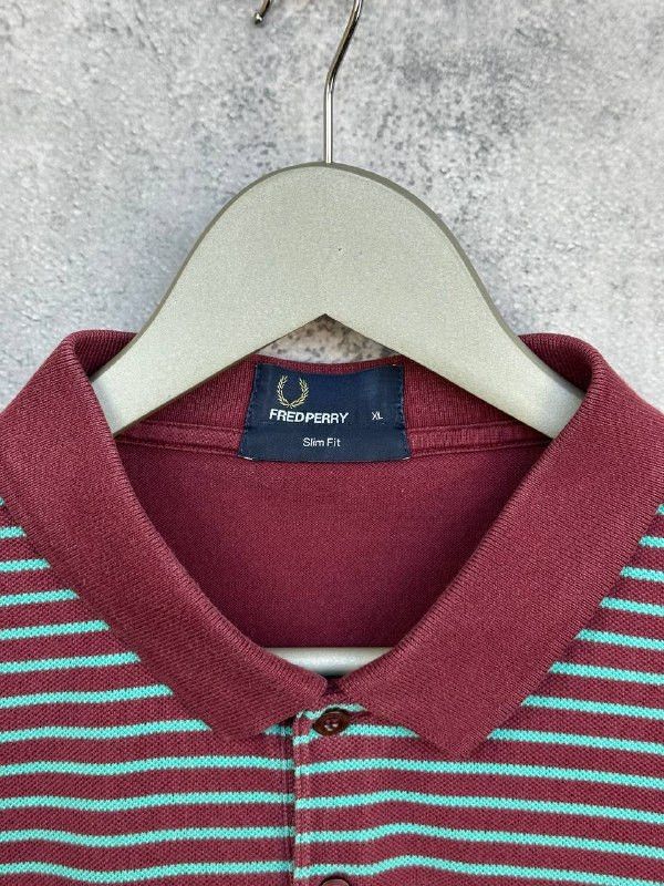 Fred Perry Fred Perry Polo Shirt Striped with Pocket Slim Fit Size US XL / EU 56 / 4 - 10 Thumbnail