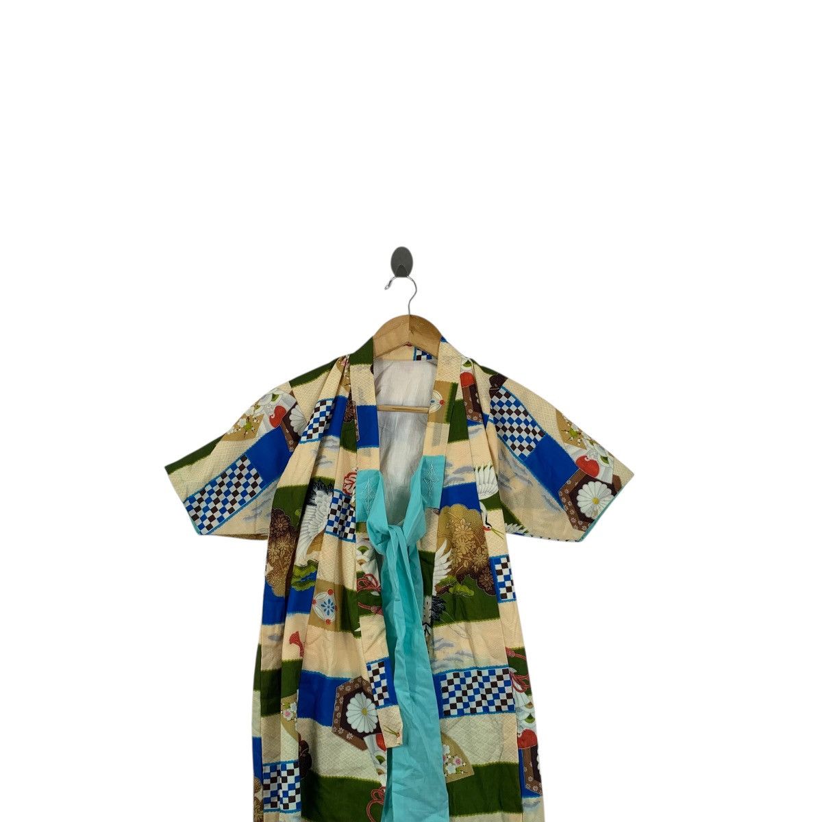Vintage Vintage 70s KIMONO HERON BIRD JAPAN Traditional AOP Robe Size S / US 4 / IT 40 - 2 Thumbnail