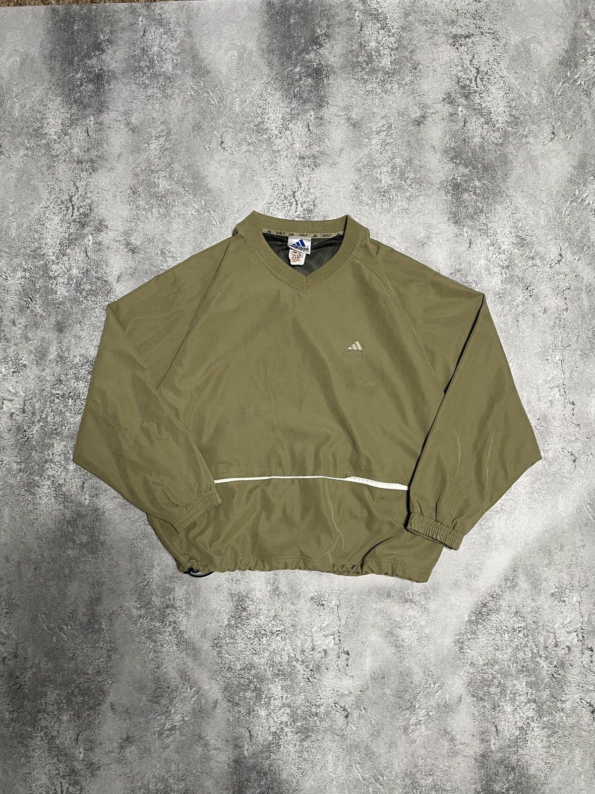 Adidas VTG 90s ADIDAS GOLF OLIVE NAVY ANORAK JKT ARCHIVE Size US L / EU 52-54 / 3 - 1 Thumbnail