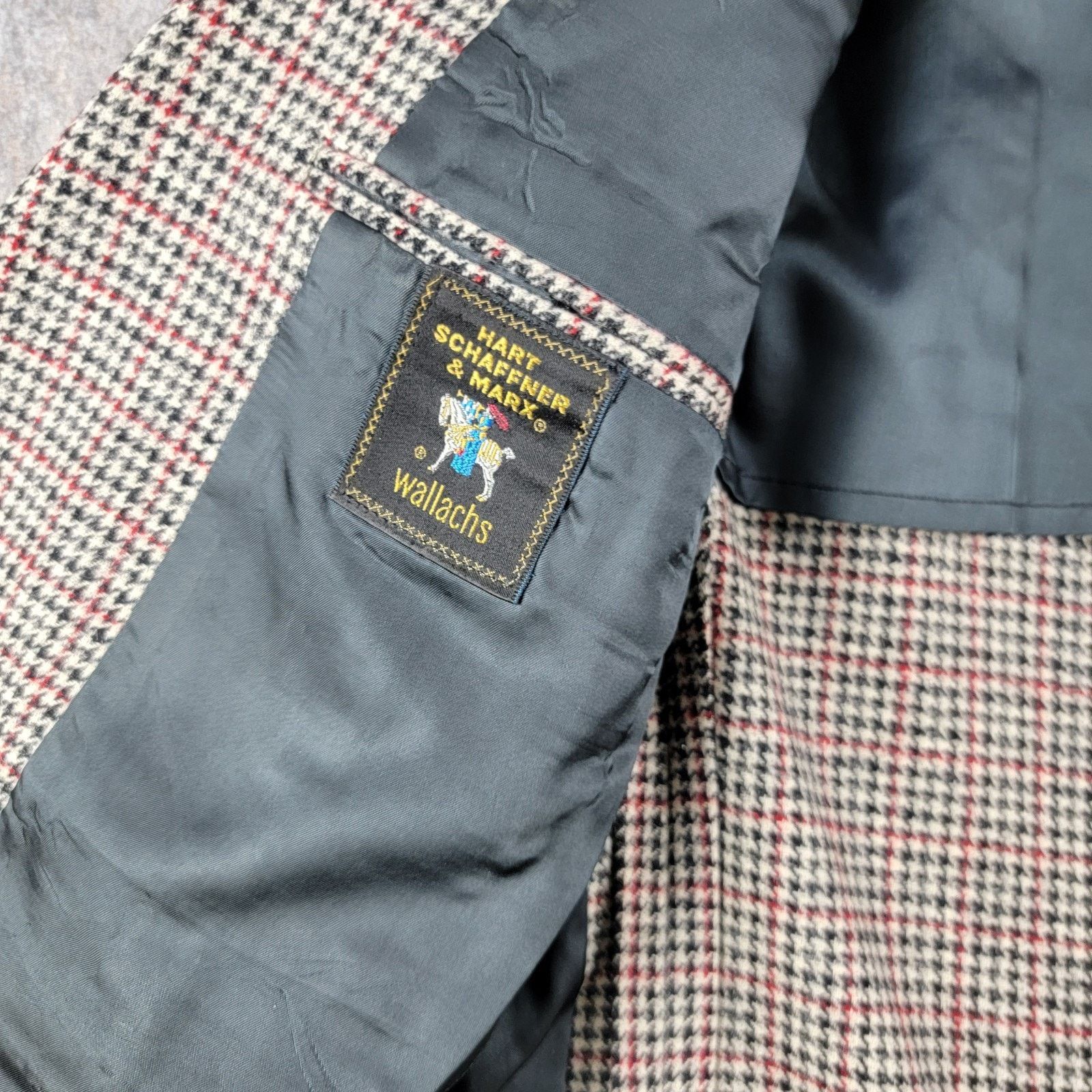 Hart Schaffner Marx Hart Schaffner & Marx Houndstooth Wool Blazer Sport Coat Size 40L - 11 Thumbnail