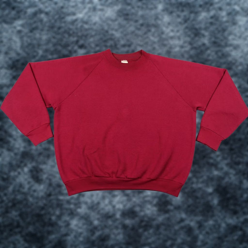 Fruit Of The Loom VINTAGE Fruit Of The Loom Sweatshirt Mens M Red Pullover Crewneck USA Blank Size US M / EU 48-50 / 2 - 1 Thumbnail