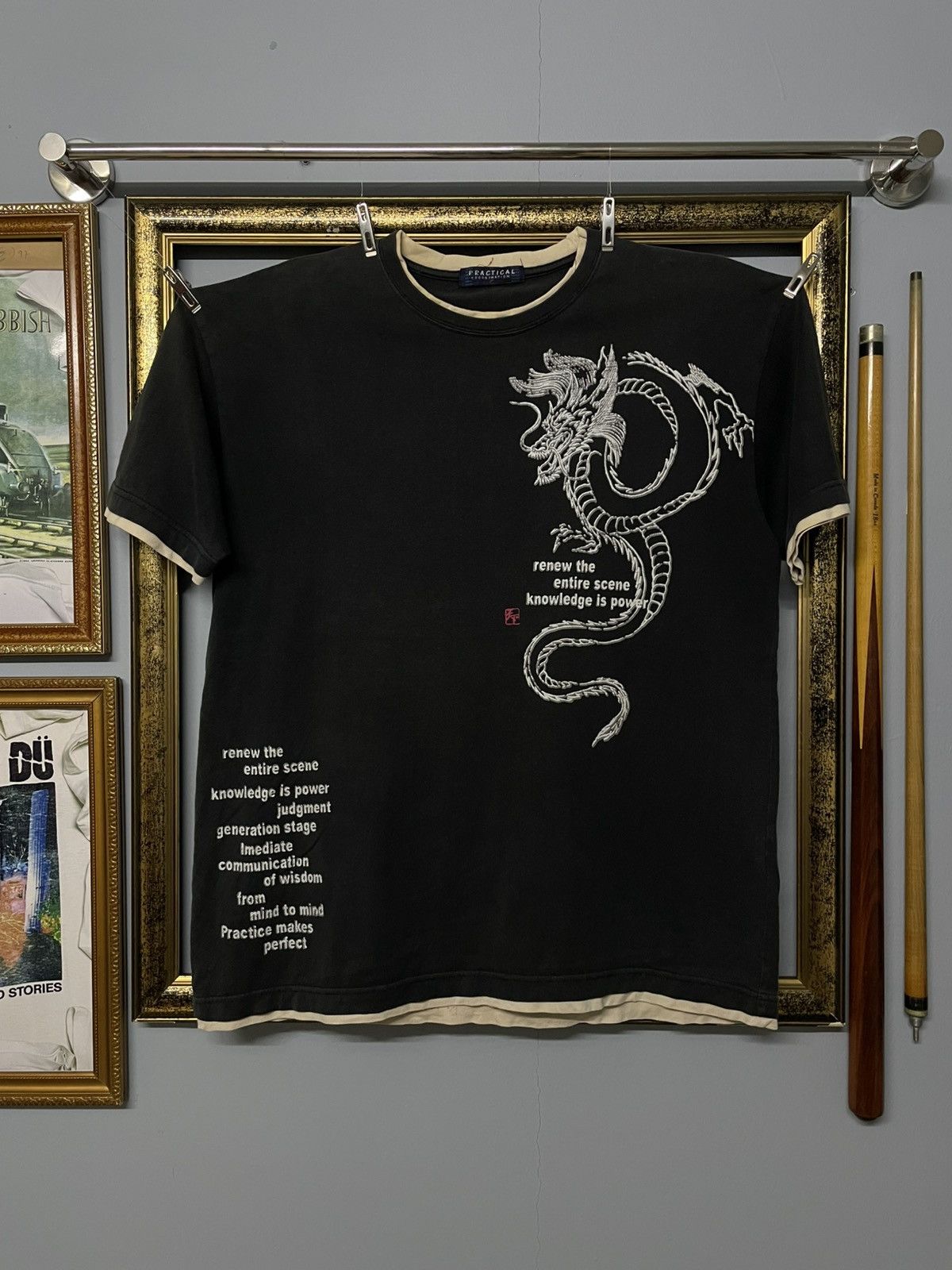 Designer × Japanese Brand × Vintage Vintage 90s Japan Designer Practical Entire Scene Dragon Tee Size US M / EU 48-50 / 2 - 1 Thumbnail