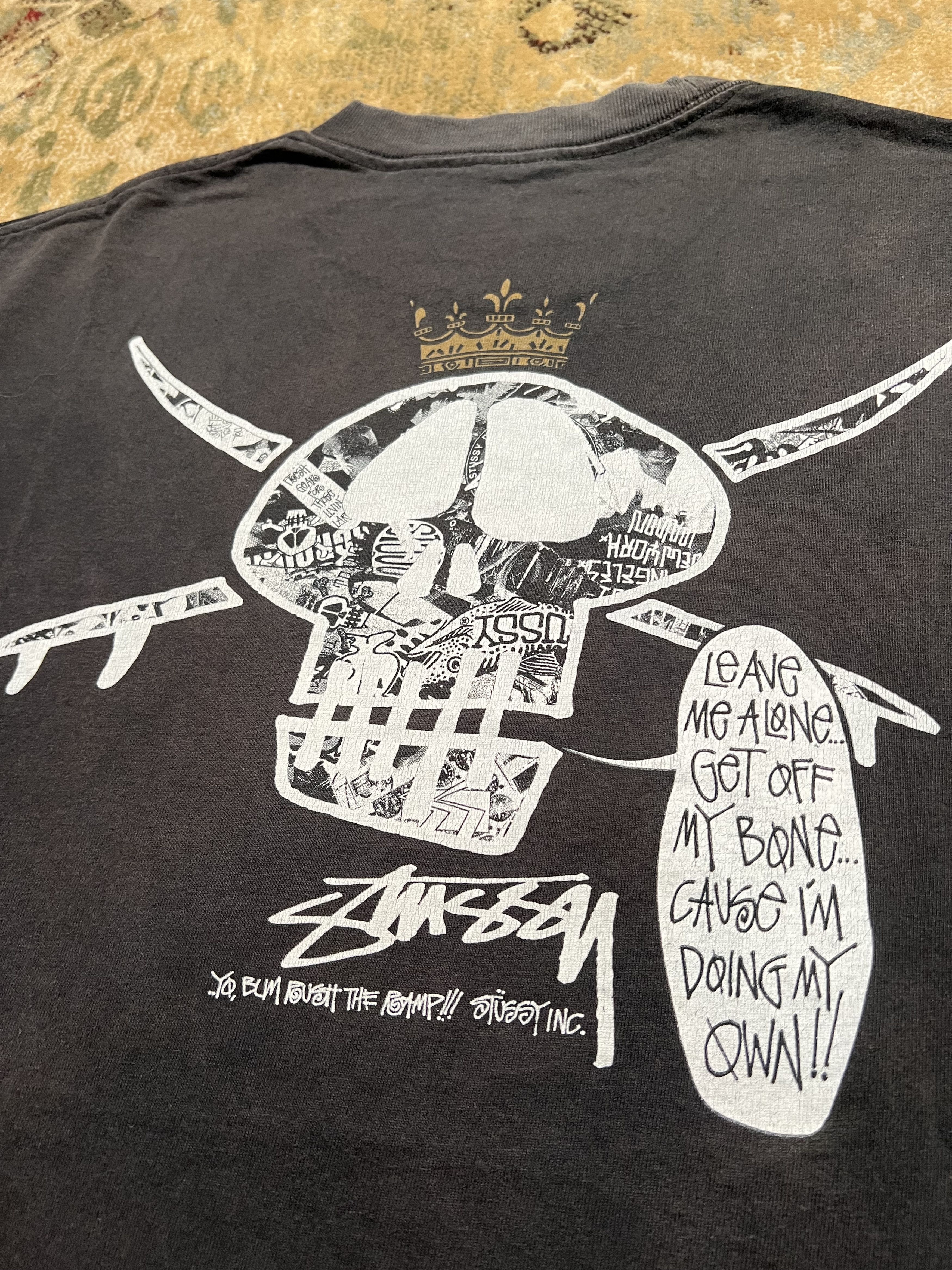 Stussy × Vintage 00s Stussy Skull Iconic Logo Faded Tshirt Tee y2k style Size US M / EU 48-50 / 2 - 4 Thumbnail
