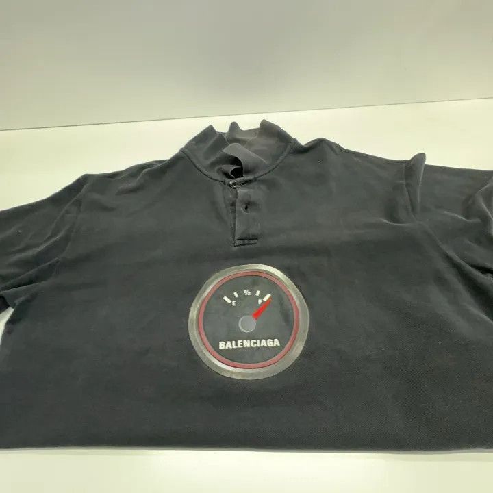 Balenciaga Balenciaga Balenciaga Wheel Print Polo Shirt in Black -250 Size US S / EU 44-46 / 1 - 1 Thumbnail