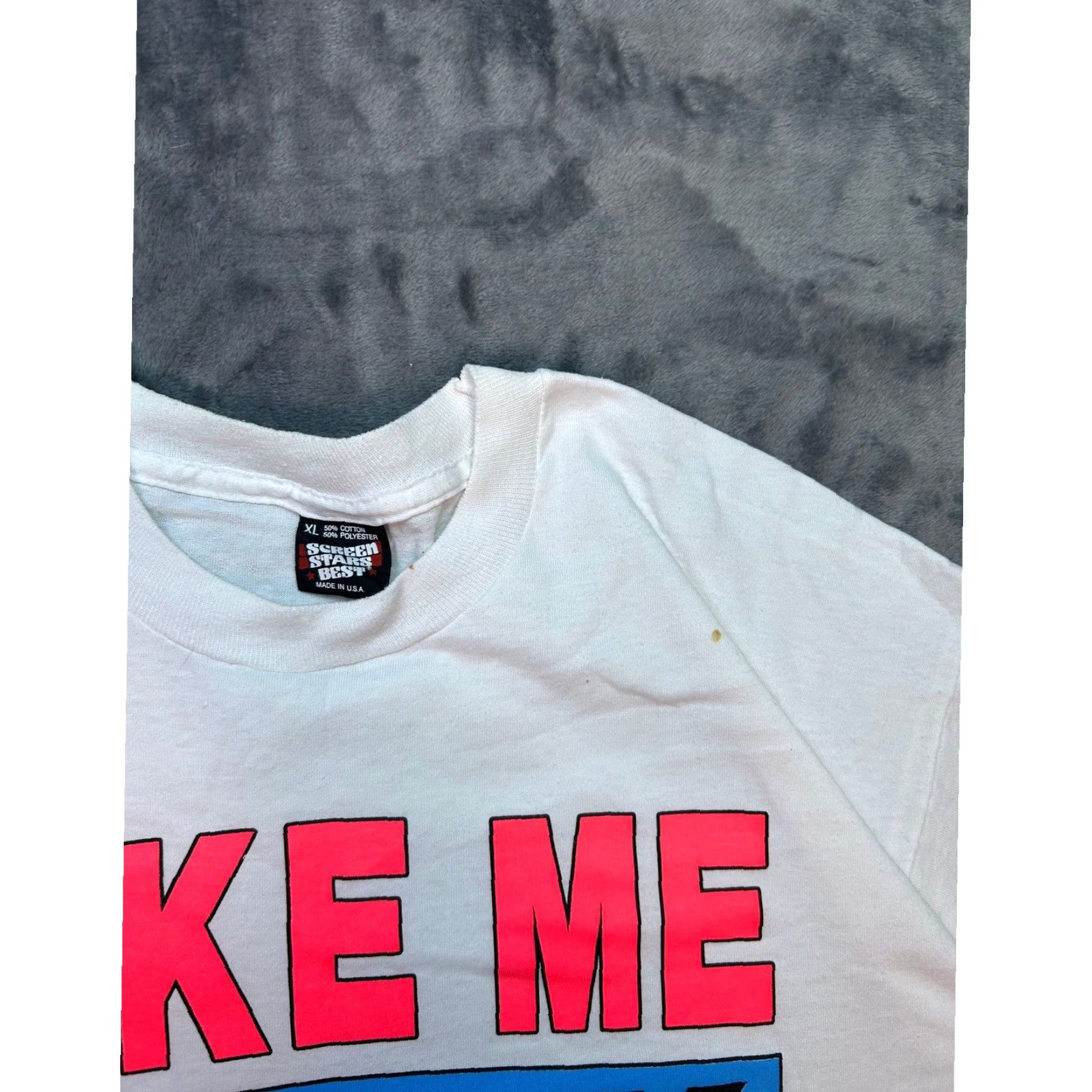 Vintage VINTAGE Take Me Drunk I’m Home Graphic Shirt XL White Mens T-Shirt 90s Quotes Beer Dad Neon Graphic Print Vintage Size US XL / EU 56 / 4 - 4 Thumbnail