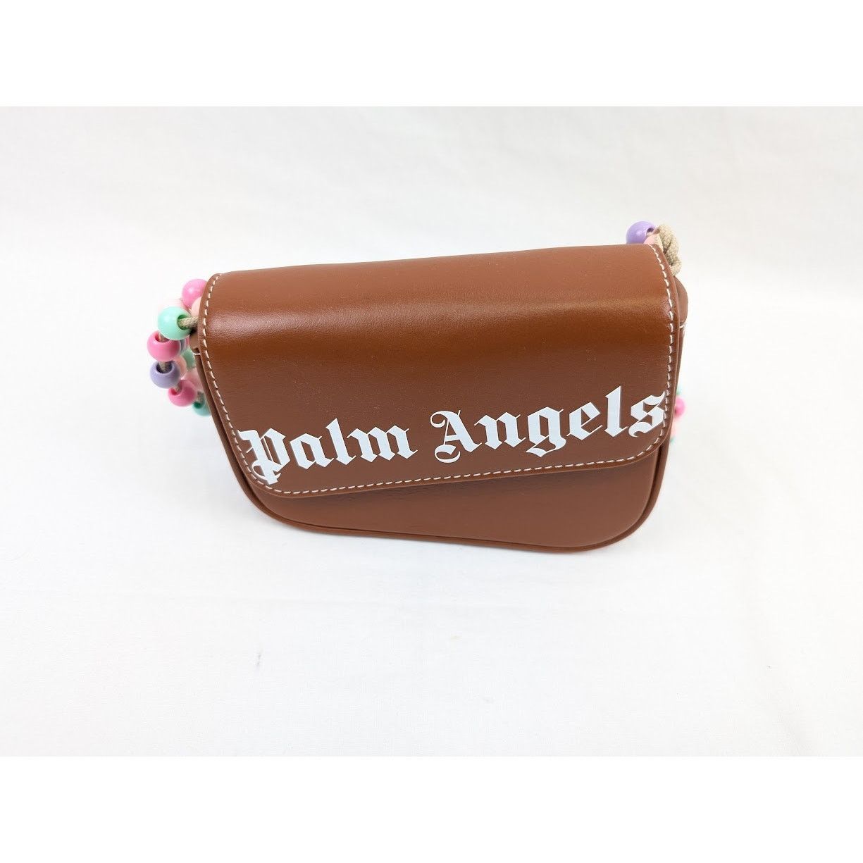 Palm Angels o1rshd1 Q: 2/Size: OS / Beads Strap Crash Bag in Brown/White Size ONE SIZE - 1 Thumbnail