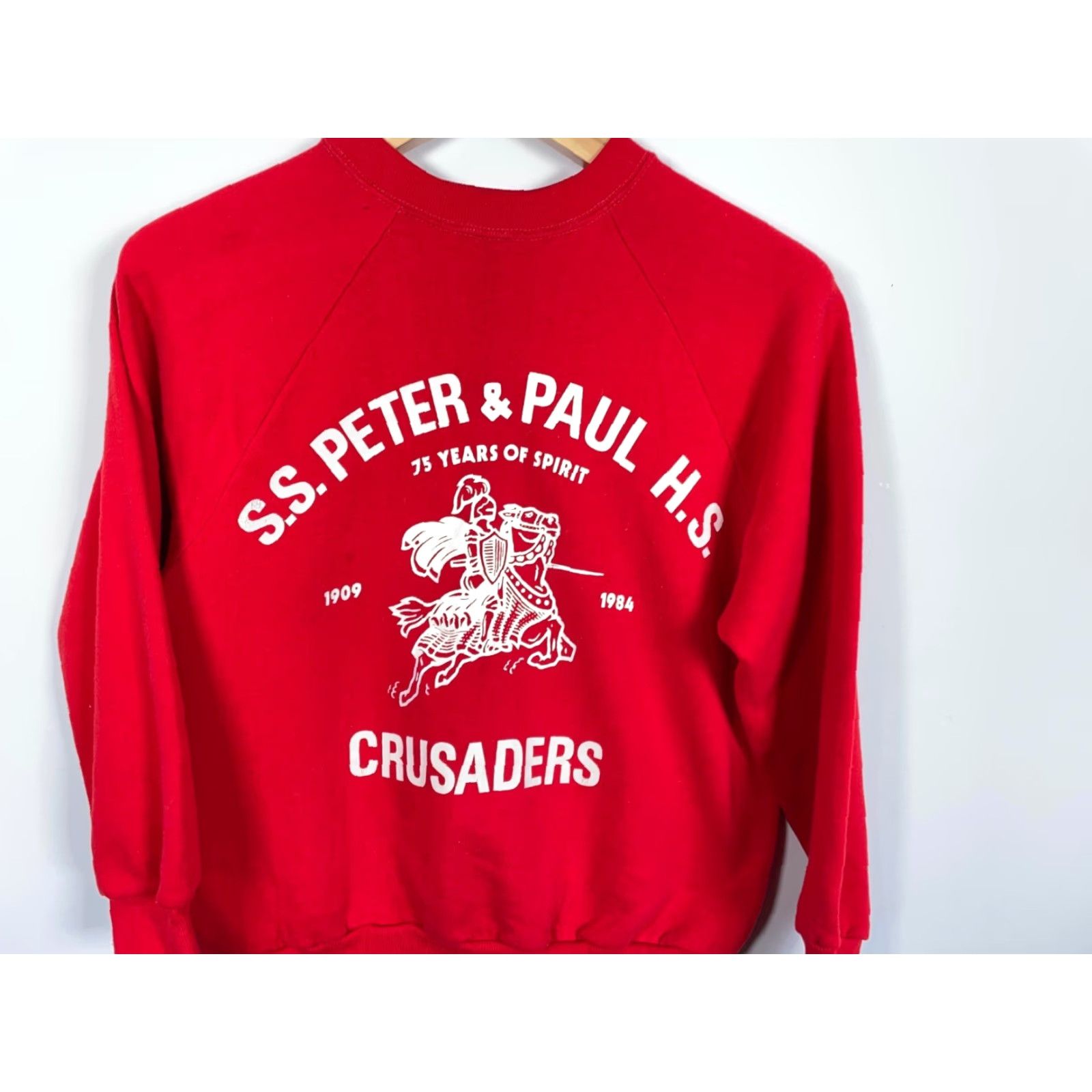 Vintage VINTAGE Sportswear Sweatshirt Shirt Adult Small Red 1984 80s 70s City School Graphic Print Raglan Front Size US S / EU 44-46 / 1 - 4 Thumbnail