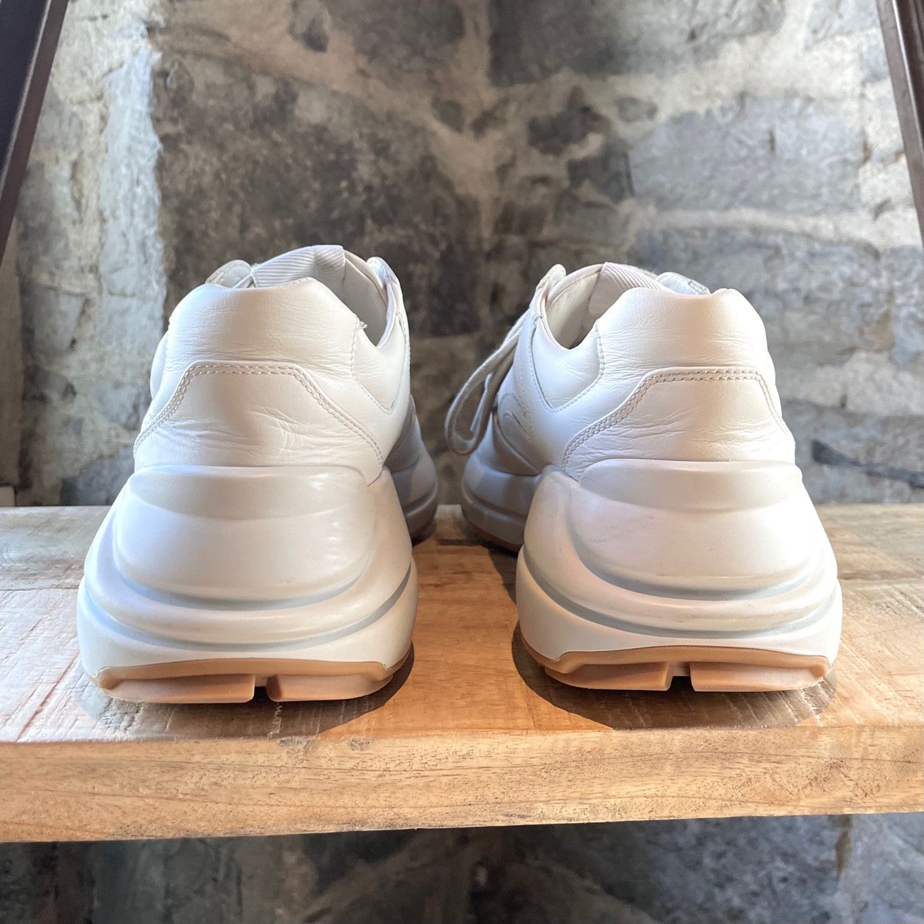 Gucci Gucci Ivory Leather Interlocking GG Rhyton Chunky Sneakers Size US 9 / IT 39 - 5 Thumbnail