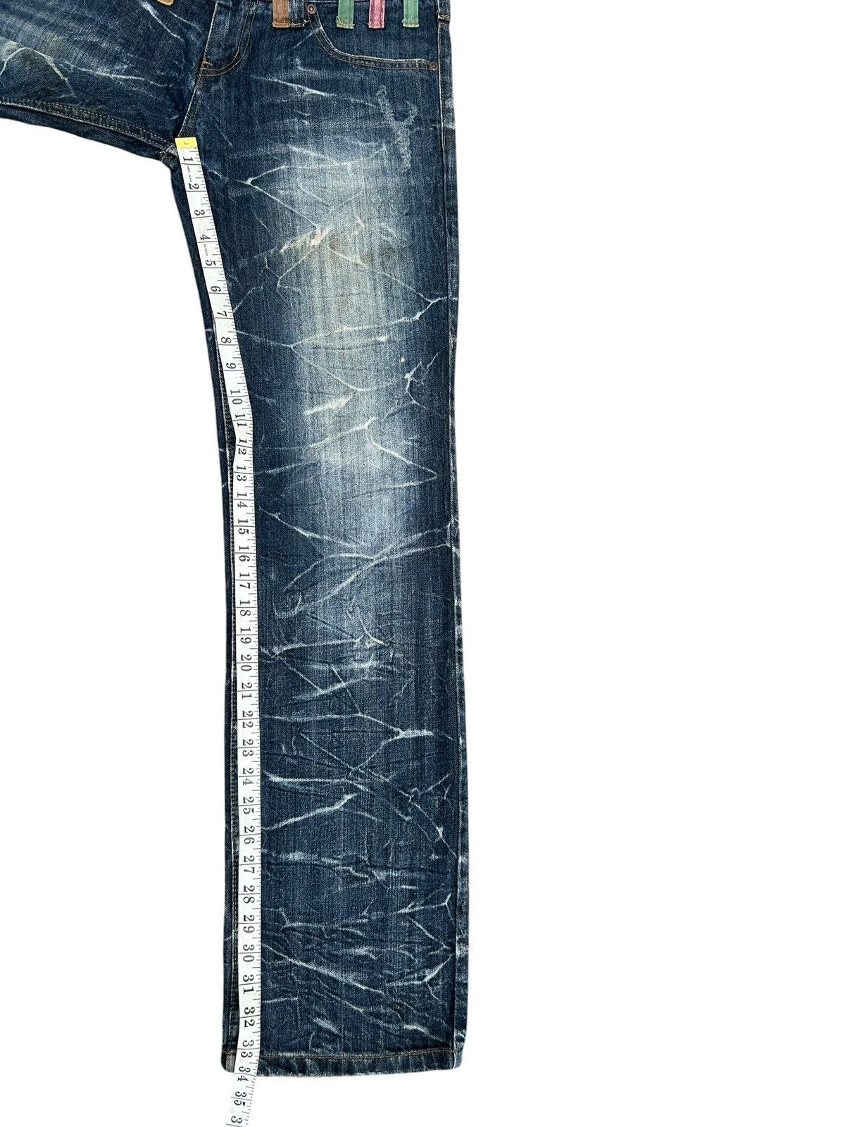 Kapital Nylaus Double Waist Japanese Punk Distressed Denim Jeans Size US 32 / EU 48 - 21 Thumbnail