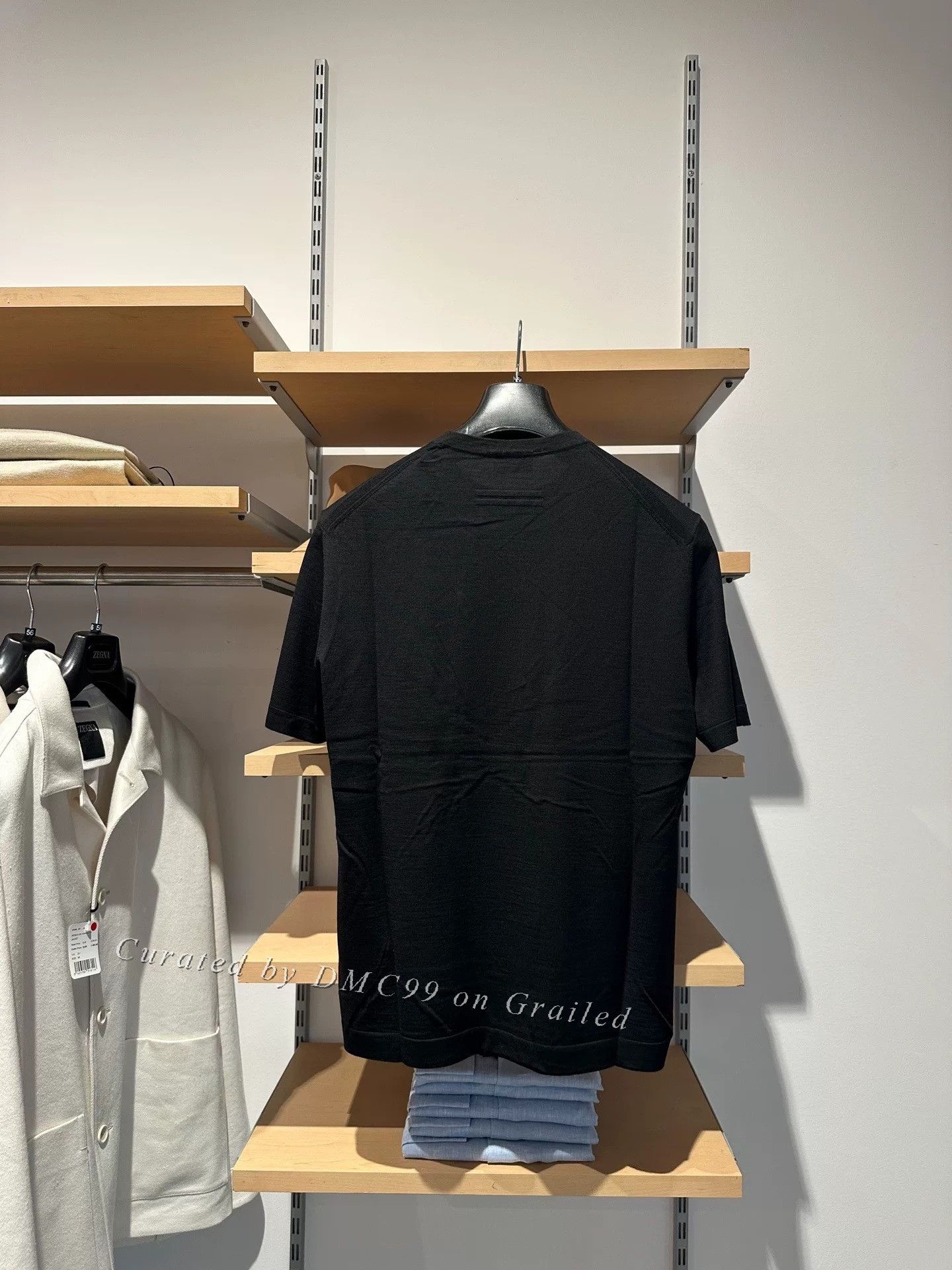 Ermenegildo Zegna Zegna Black Wool Short-Sleeve T-Shirt Size US L / EU 52-54 / 3 - 6 Thumbnail