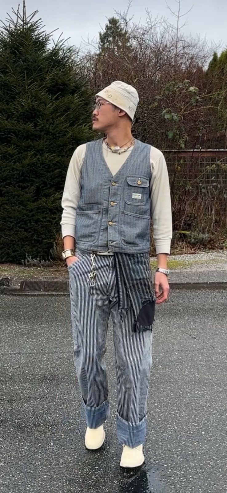 Sugar Cane Herringbone HBT chore denim work canvas buckle back vest Size US M / EU 48-50 / 2 - 3 Thumbnail