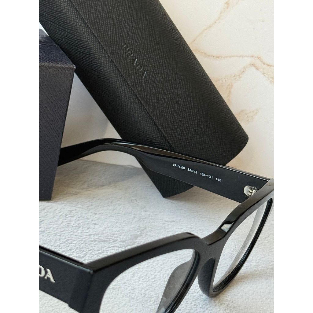 Prada NEW Prada PR C06V Black Cat Eye Eyeglasses Frames Size ONE SIZE - 7 Thumbnail