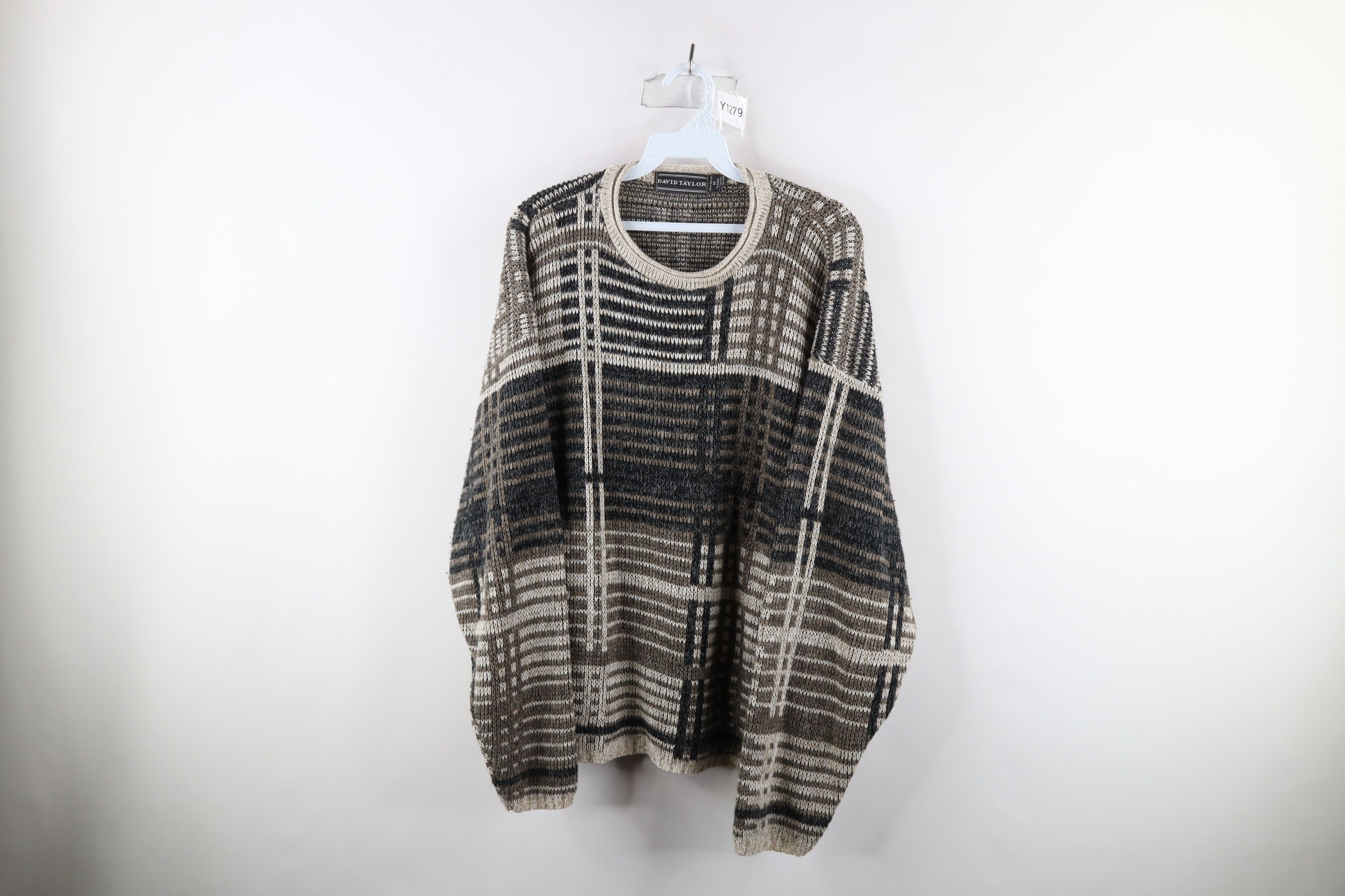 Vintage Vintage 90s Coogi Style Marled Knit Sweater Plaid USA Size US M / EU 48-50 / 2 - 1 Thumbnail