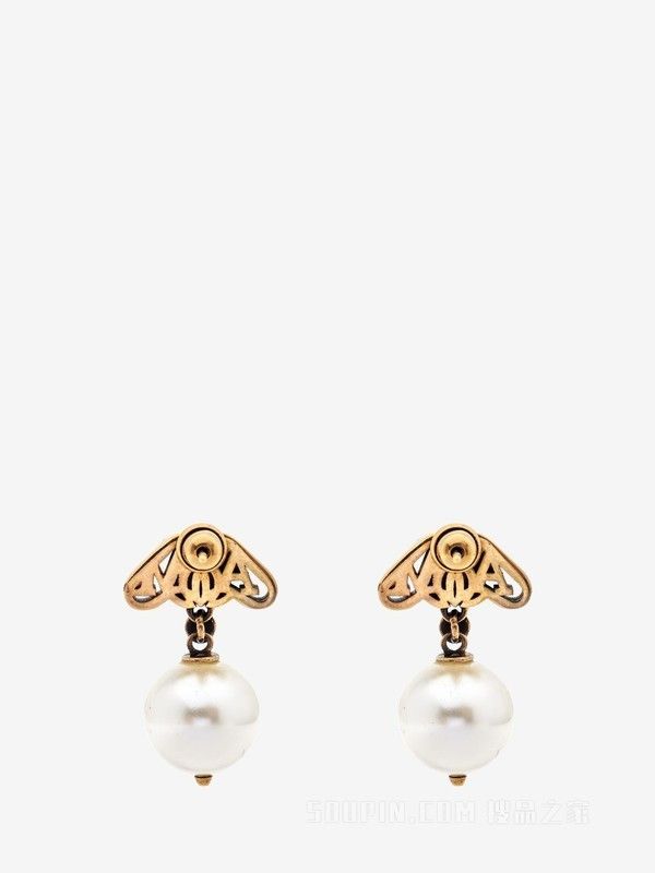 Alexander McQueen o1loc1c0625 Size:OS/Seal Pearl Earrings in Gold Size ONE SIZE - 1 Thumbnail