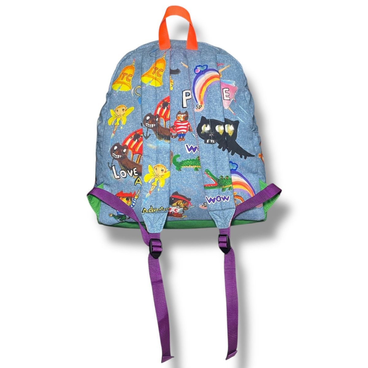 Tsumori Chisato RARE Tsumori Chisato Denim AOP Cartoon Graphics Backpack Size ONE SIZE - 8 Thumbnail