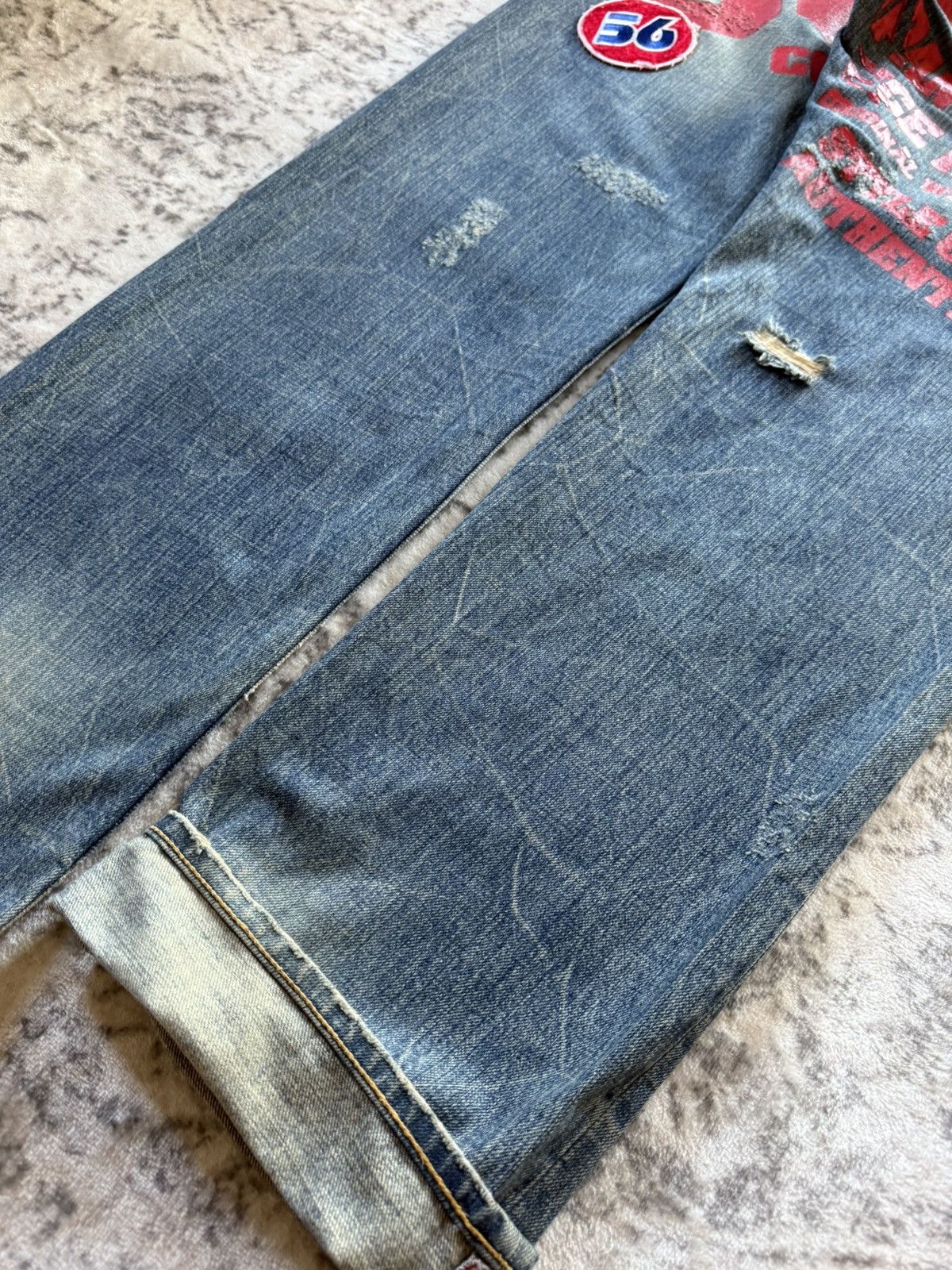 Japanese Brand Co&Lu Japan Daicock Evisu Style Redline Baggy Loose Jeans Size US 32 / EU 48 - 10 Thumbnail