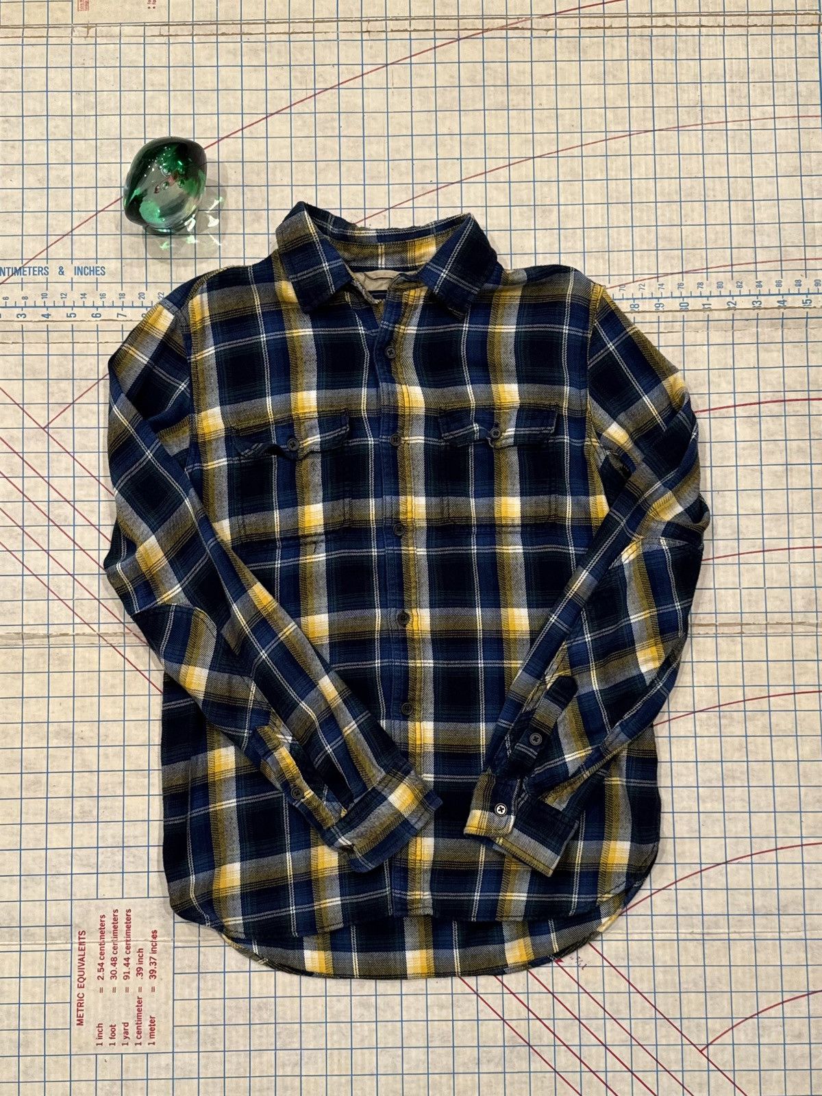 Pendleton Gap x Pendleton Plaid Button Up Shirt Blue and Yellow Medium Size US M / EU 48-50 / 2 - 6 Thumbnail