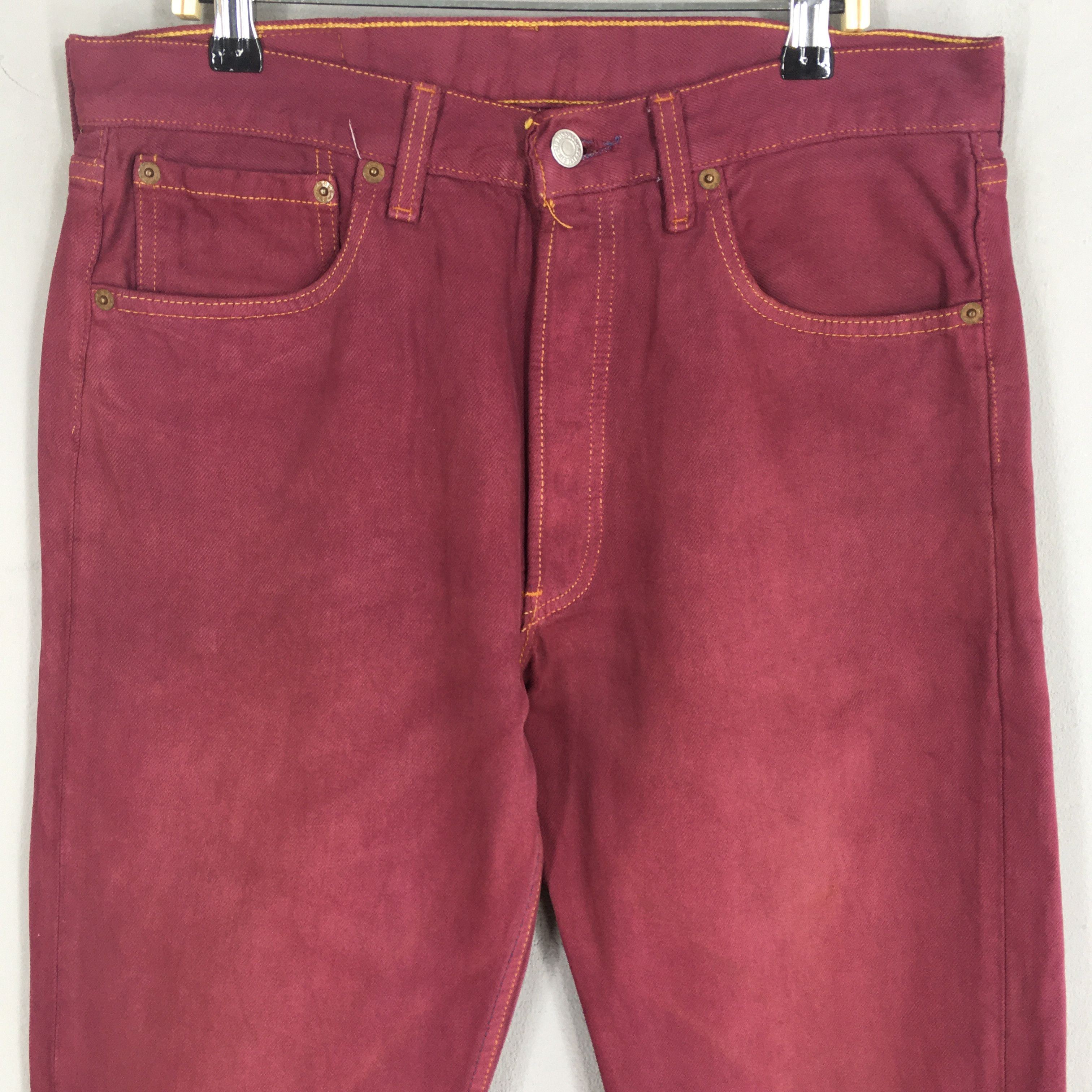 Levi's Size 30x31.5 Vintage 90s Levi's 501 Faded Red Jeans S1933 Size US 30 / EU 46 - 2 Thumbnail