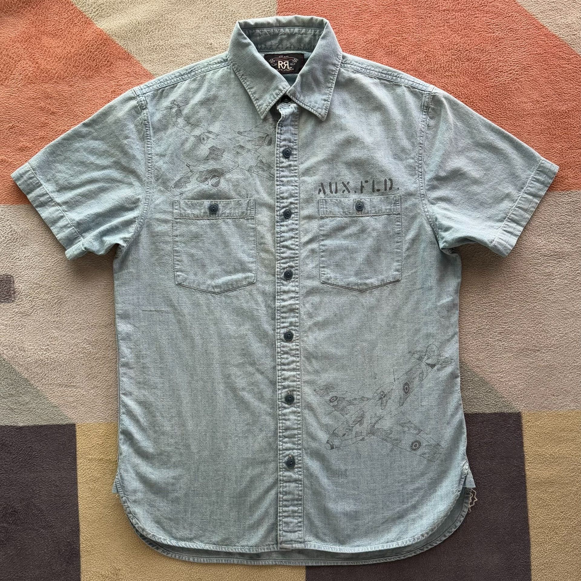 RRL Ralph Lauren Ralph Lauren RRL Fighter Jet Print T-Shirt Size US S / EU 44-46 / 1 - 1 Thumbnail
