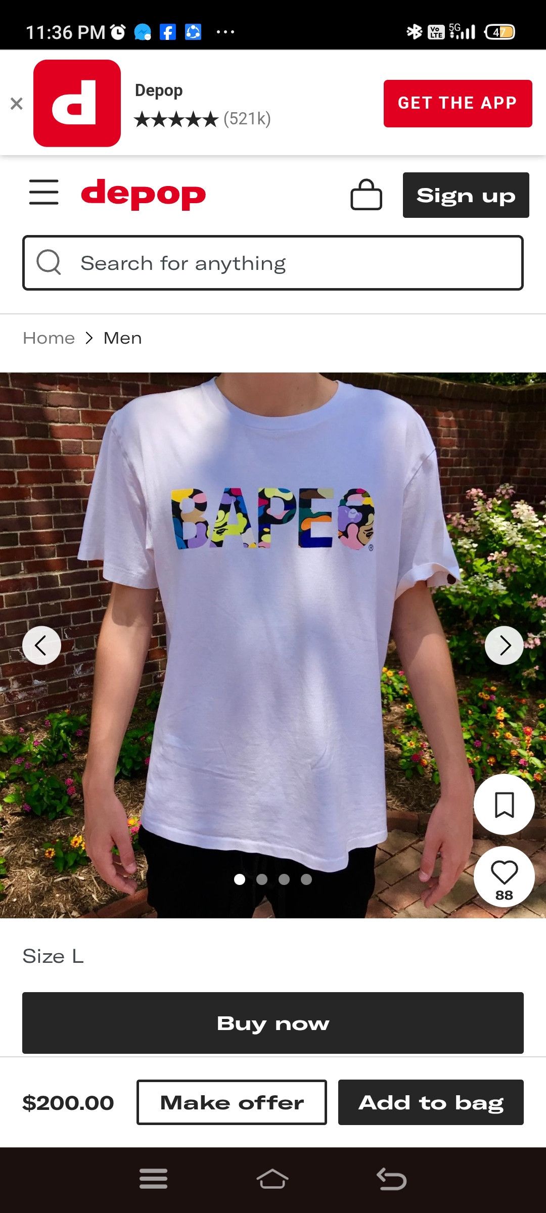 Bape RARE!!! BAPE MULTICOLOR CAMO LOGO TEE Size US M / EU 48-50 / 2 - 11 Thumbnail