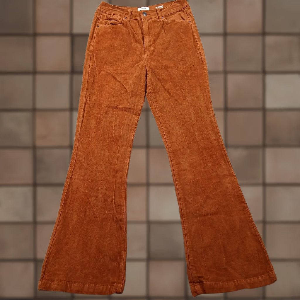 Vintage VINTAGE Kensie Savannah High Rise Flare Corduroy Pants Women 8/29 Rust Orange EUC Size 29" - 1 Thumbnail