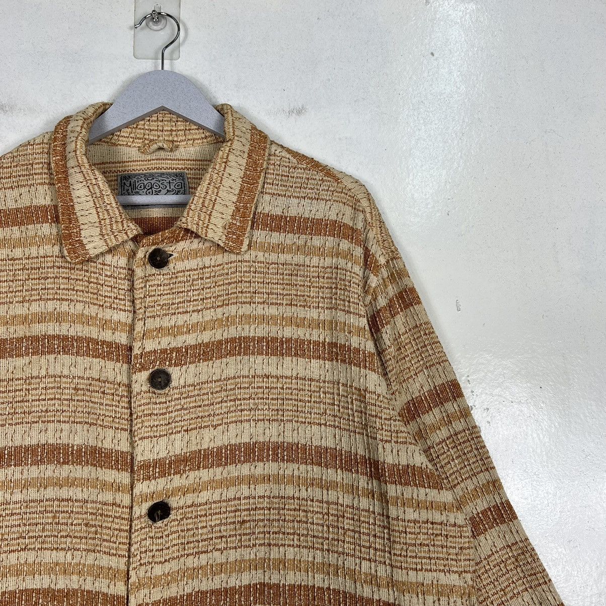 Japanese Brand 🔥 80s VINTAGE MILAGOSTA INDIA INDIGO STRIPE JACKET Size US L / EU 52-54 / 3 - 6 Thumbnail