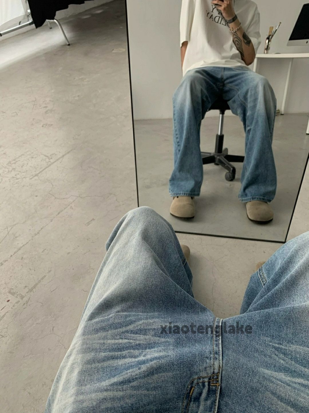 Jean × Vintage washed faded cleanfit yuppie utility loose retro jeans Size US 32 / EU 48 - 6 Thumbnail