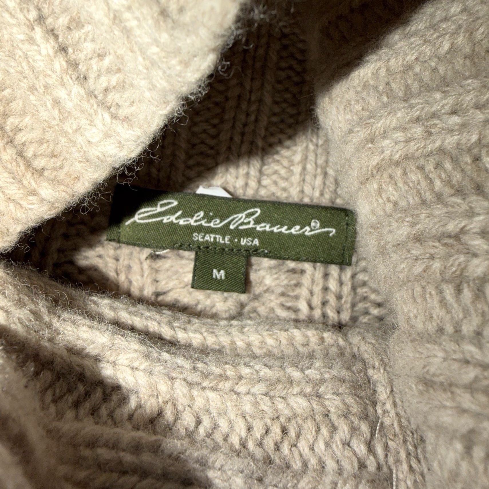 Eddie Bauer VINTAGE Eddie Bauer Cardigan Sweater Women’s Medium Wool Blend Cable Knit Y2K Size M / US 6-8 / IT 42-44 - 3 Thumbnail