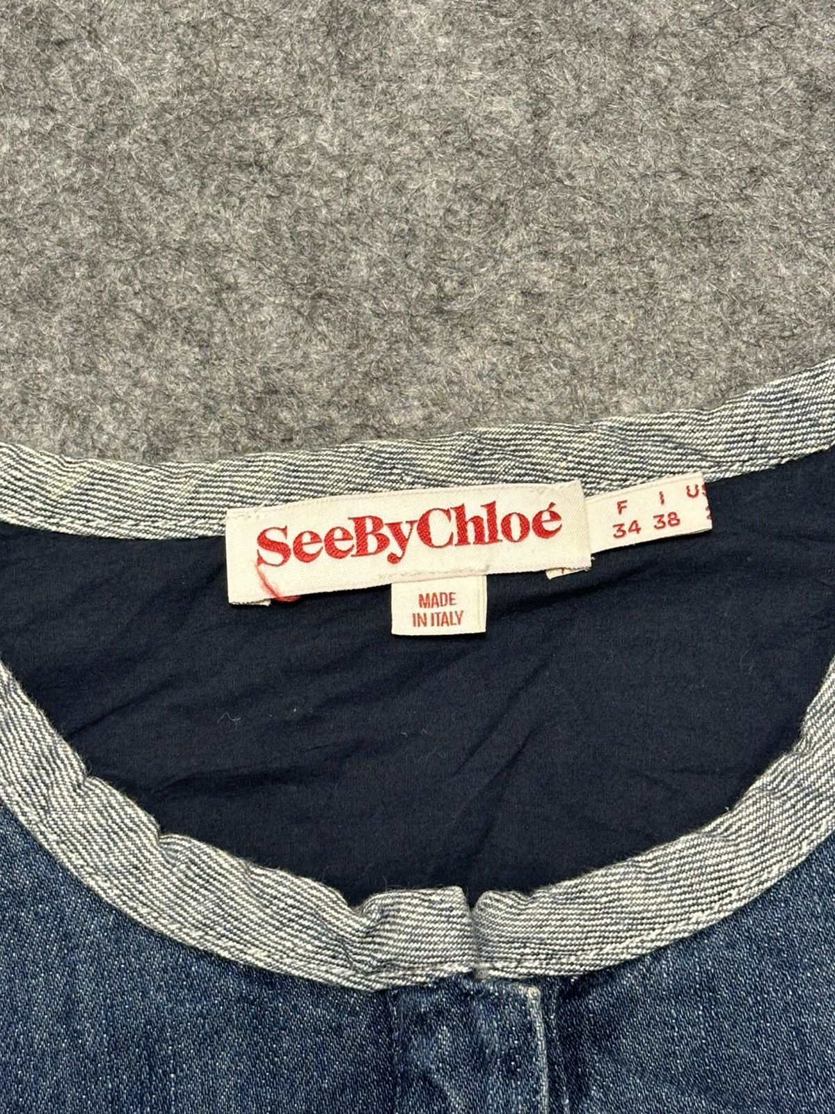 Japanese Brand See by Chloé blue long-sleeve chambray shirt. Size US S / EU 44-46 / 1 - 10 Thumbnail