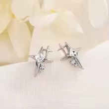 Jewelry Liquid Metal Cross Star Earrings Size ONE SIZE - 3 Thumbnail