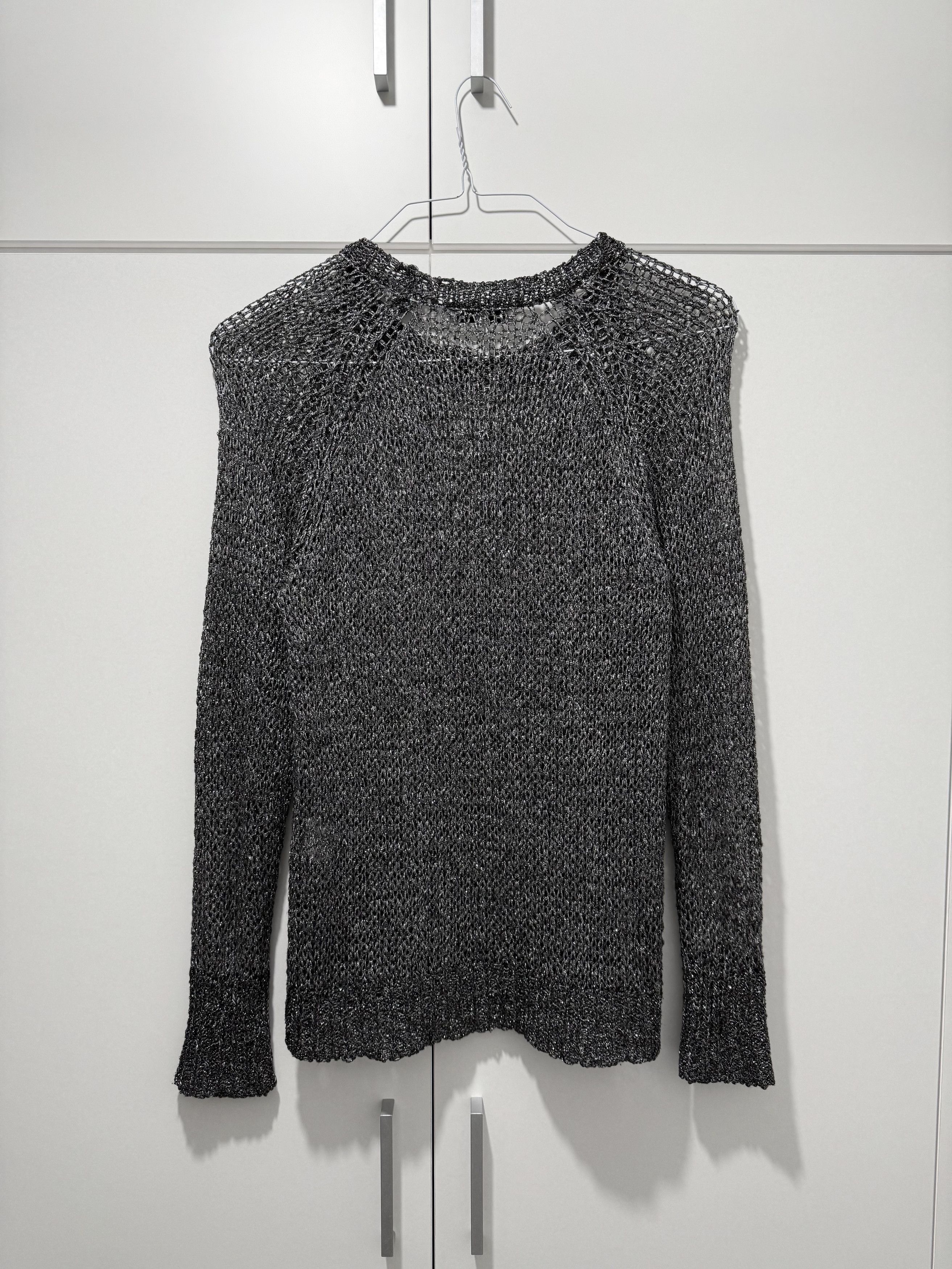 Iro IRO Paris Madda Metallic Knit Сhainmail Sweater (S) Size S / US 4 / IT 40 - 4 Thumbnail