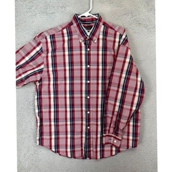 Nautica Nautica Shirt Men XL 80s Plaid Red Madras Button Down Long Sleeve Cotton Two-Ply Two-Ply Crest? Size US XL / EU 56 / 4 - 3 Thumbnail