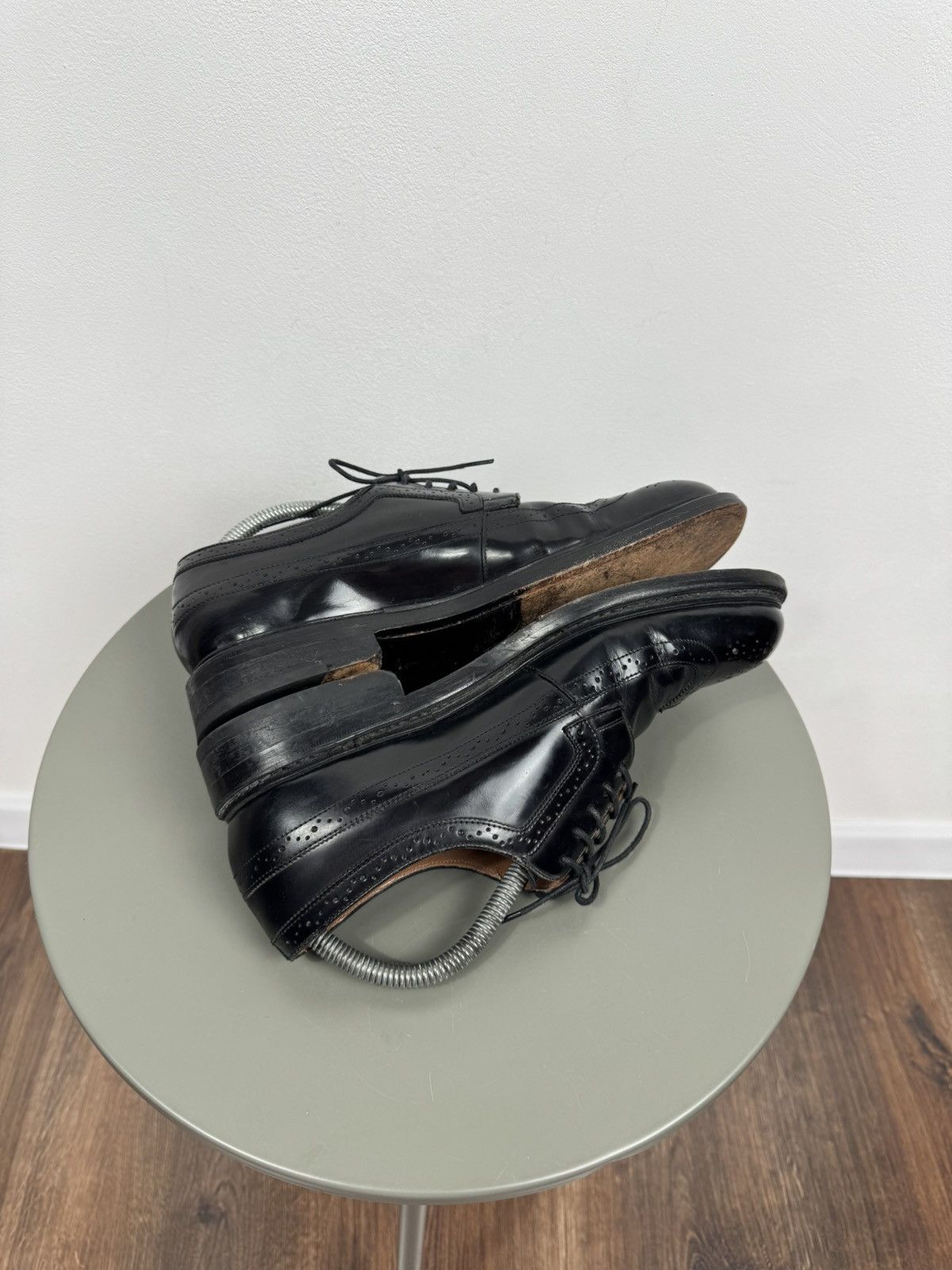 Other Vintage Black Leather Wingtip Brogue Oxford Shoes US 7 EU 40 Size US 7 / EU 40 - 7 Thumbnail