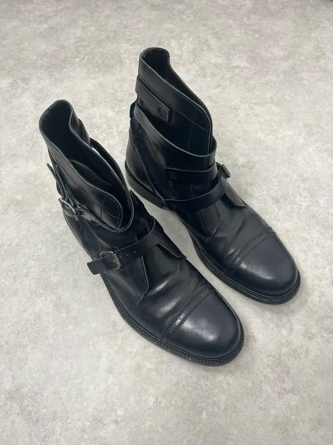 Dolce & Gabbana 2000s Dolce & Gabbana Buckles Black Leather Boots Size US 8 / EU 41 - 7 Thumbnail