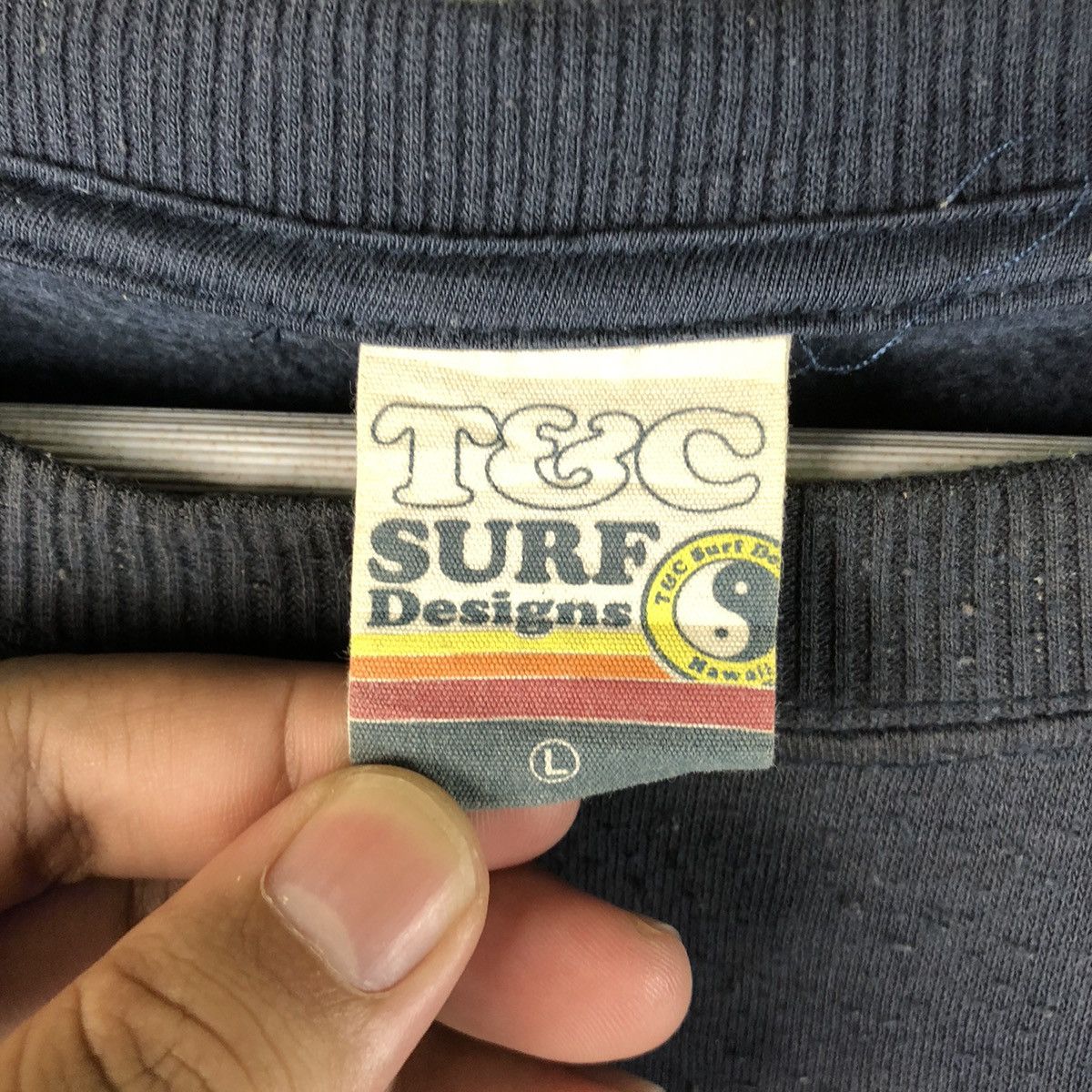 Japanese Brand T&C Surf Designs vintage Dark Blue Sweatshirt #7440 Size US L / EU 52-54 / 3 - 14 Thumbnail