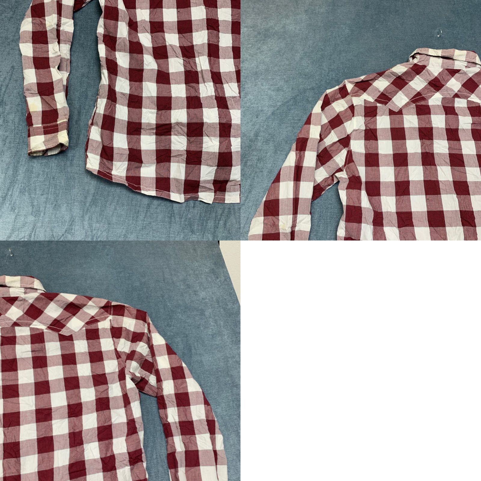 Vintage Retrofit Western Shirt Mens XL White Red Gingham Check Cotton Cowboy Button Up Size US L / EU 52-54 / 3 - 9 Thumbnail
