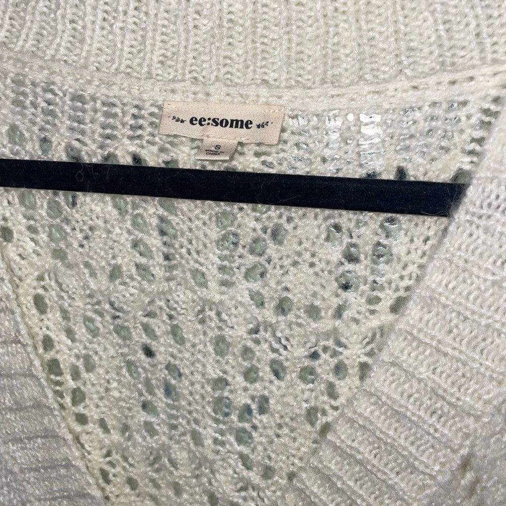 Other Ee:some white crochet cardigan sweater Size S / US 4 / IT 40 - 3 Thumbnail