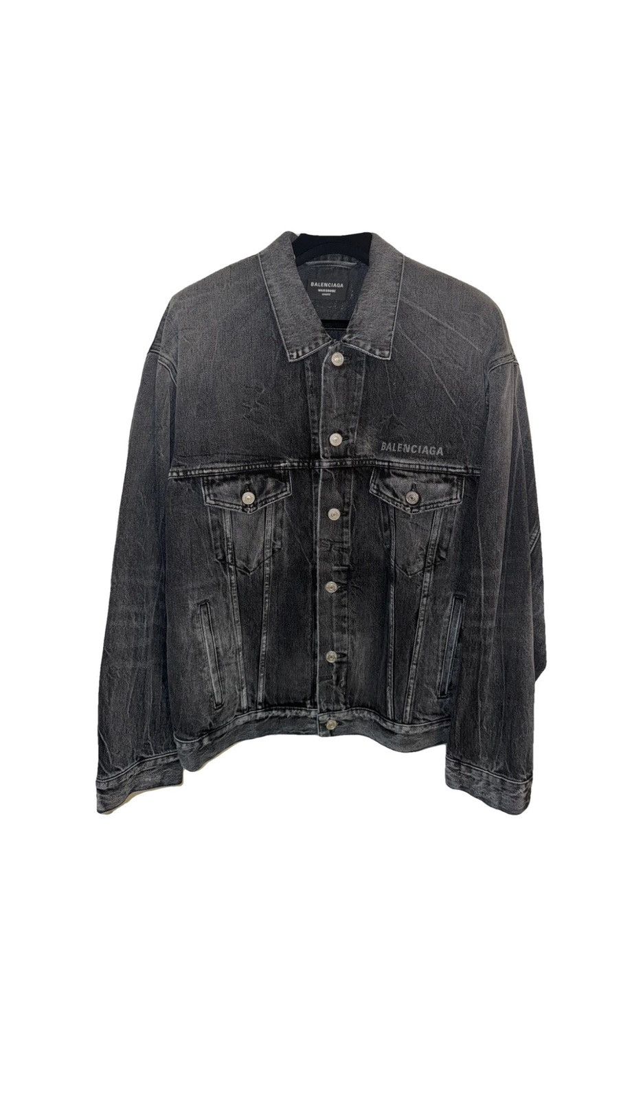 Balenciaga BALENCIAGA Smiley Face Print Denim Jacket Size US XS / EU 42 / 0 - 1 Thumbnail